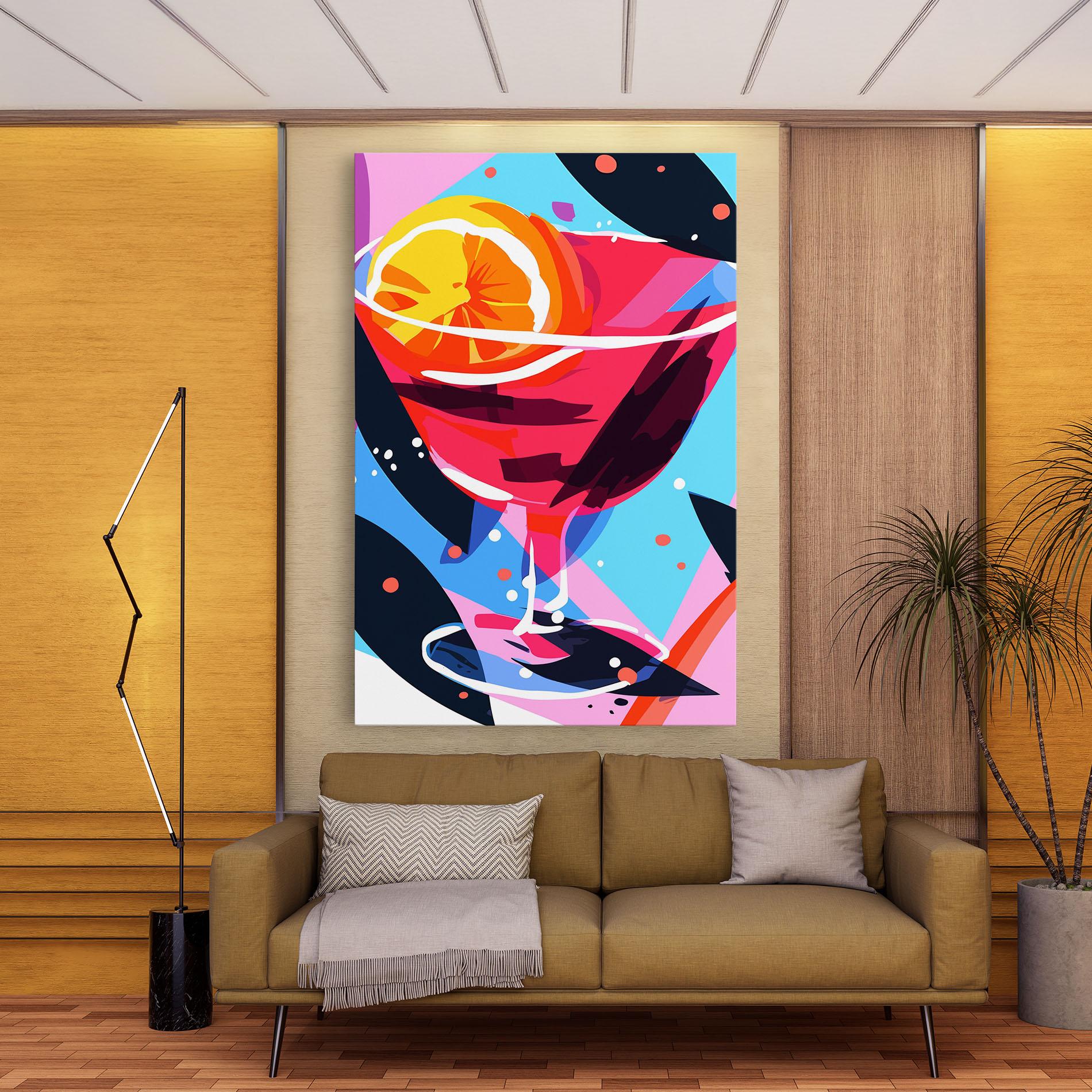 Leinwandbild Red Cocktail Art mockup 9