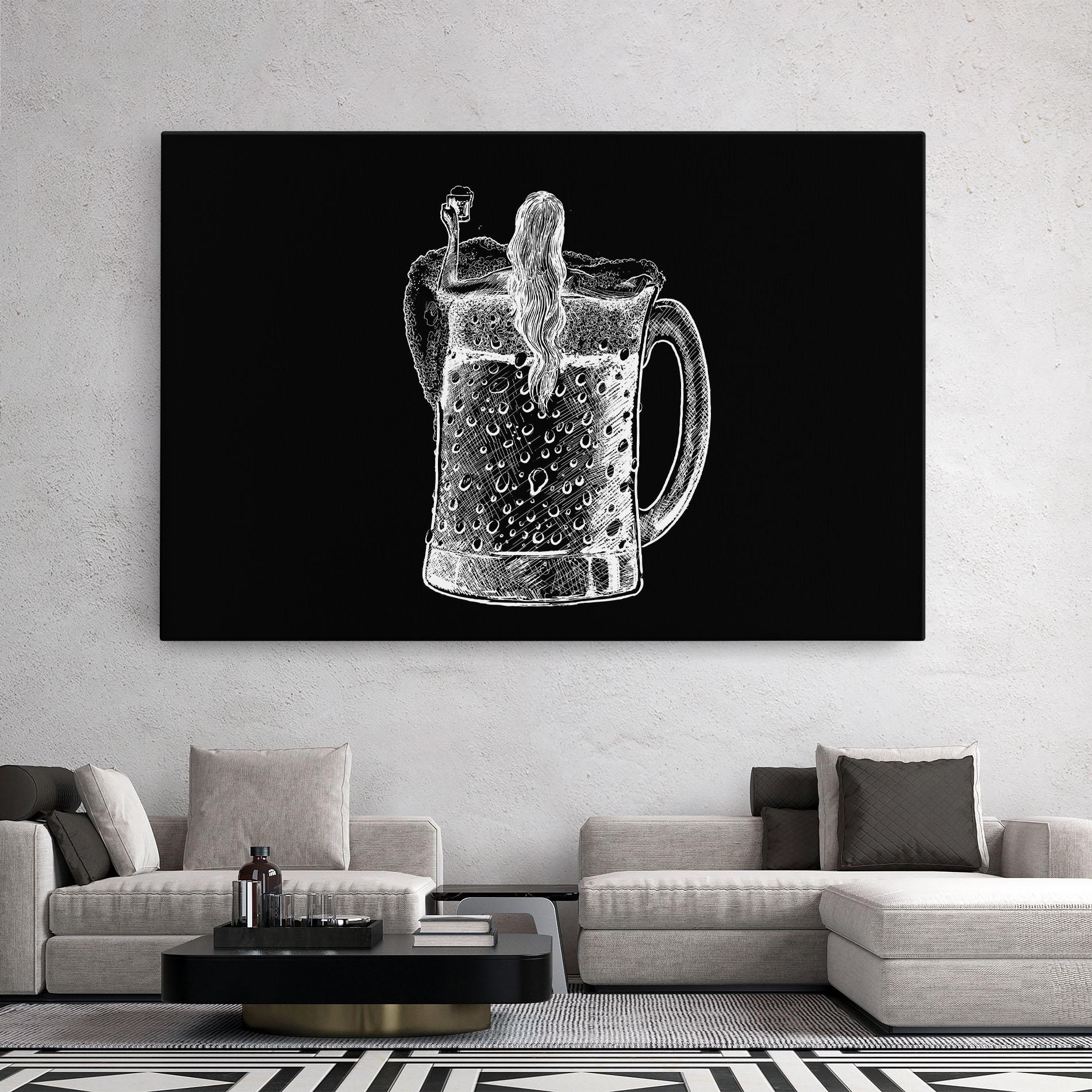 Leinwandbild Beer Woman mockup 2