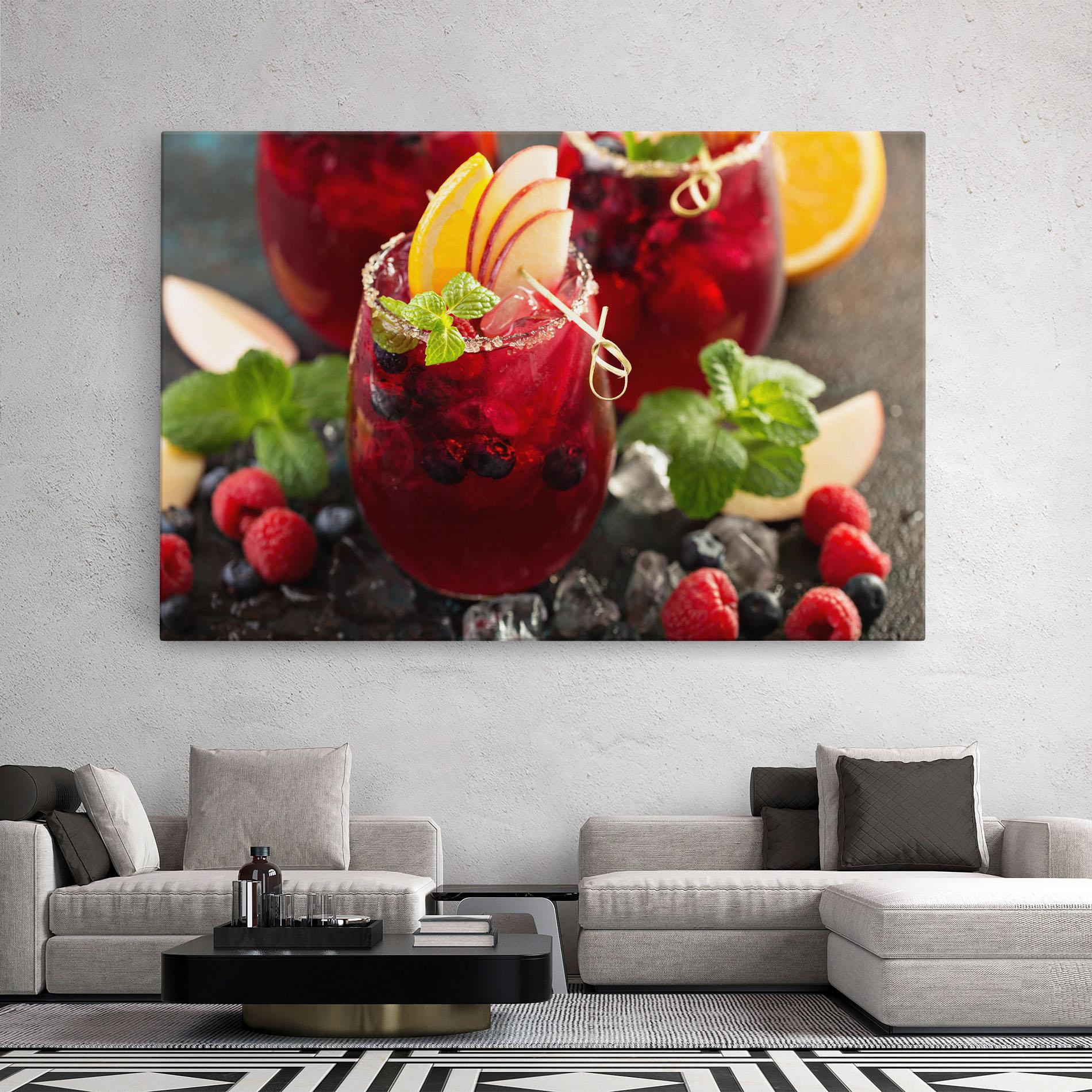 Leinwandbild Berry Drink mockup 2