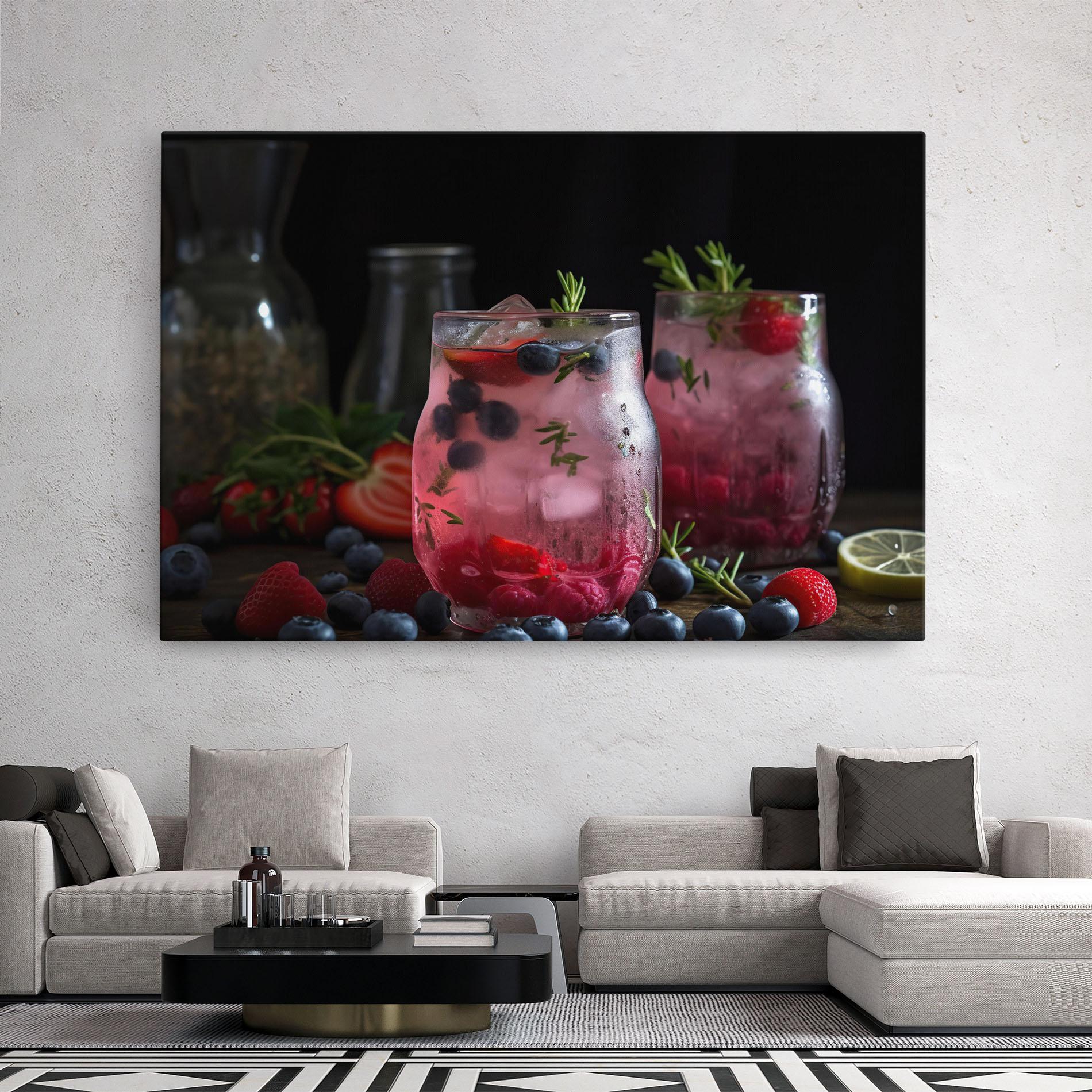 Leinwandbild Berry Ice Drink mockup 2