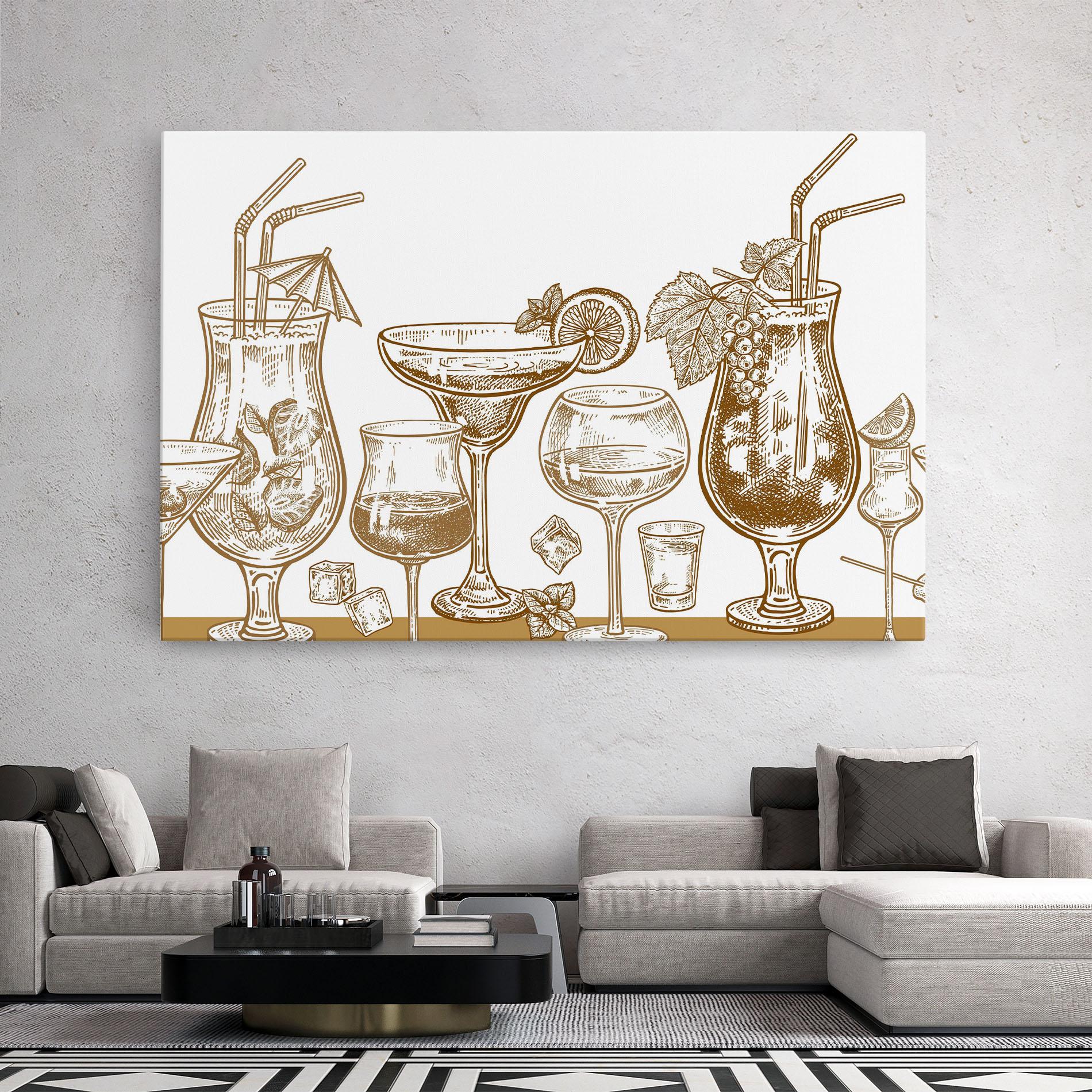 Leinwandbild Brown Line Drinks mockup 2