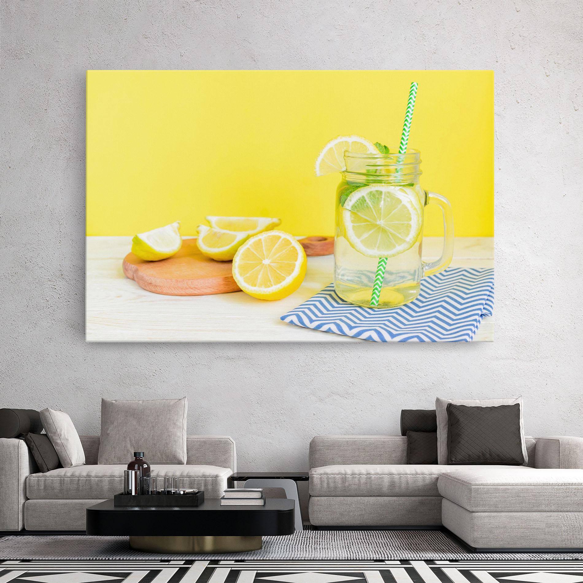Leinwandbild Citrus Lemonade Water mockup 2