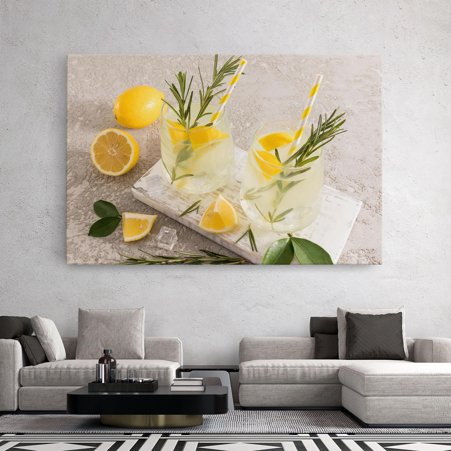 Leinwandbild Homemade Rosemary Drink mockup 2