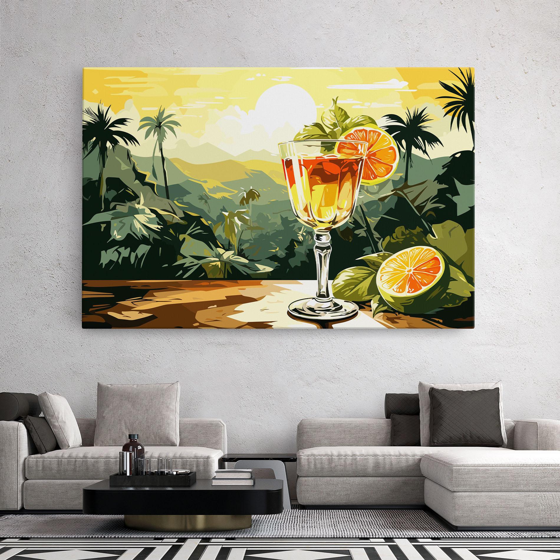 Leinwandbild Orange Drink mockup 2