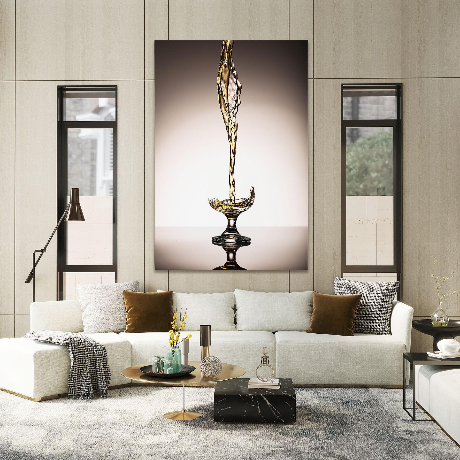 Leinwandbild White Wine Splash mockup 2