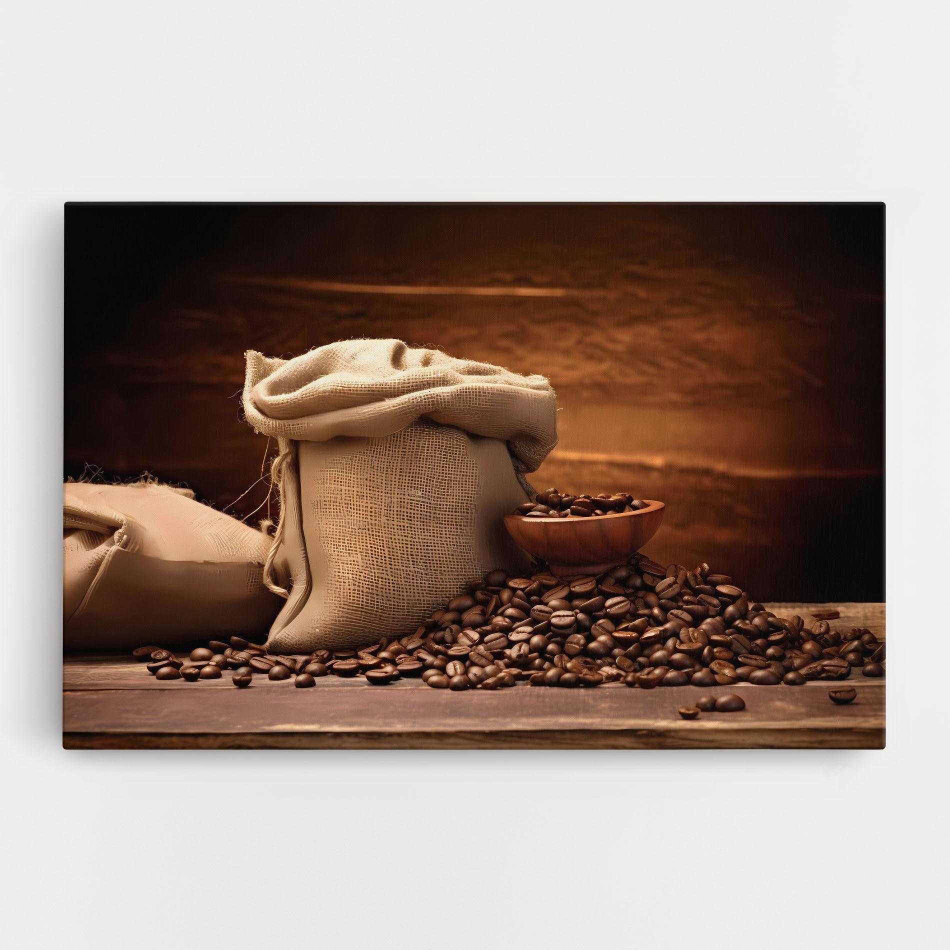 Leinwandbild Big Bag Of Coffee Beans mockup 0