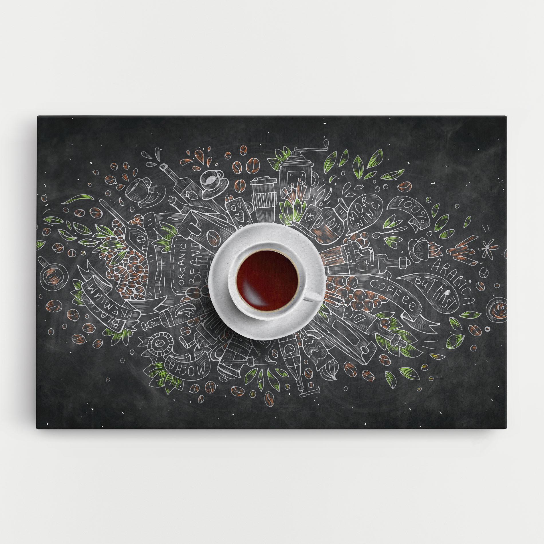 Leinwandbild Black Board Coffee mockup 0