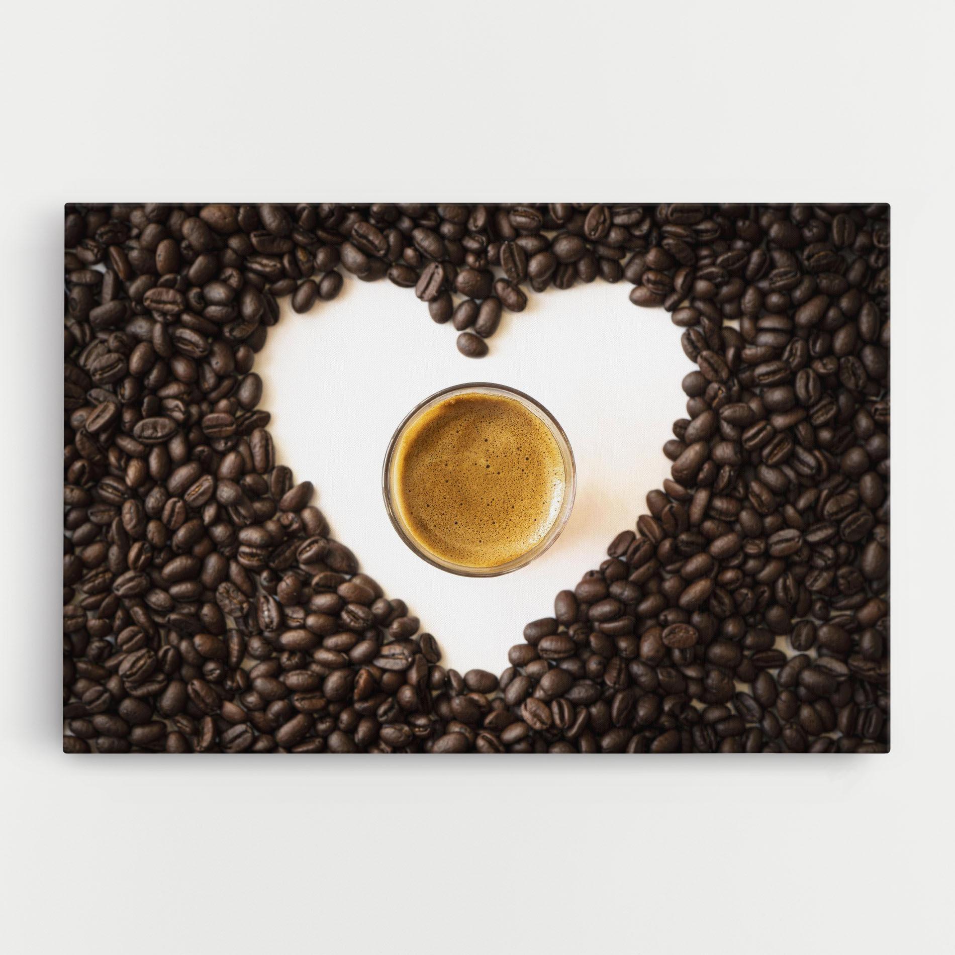 Leinwandbild Coffee Bean Heart mockup 0