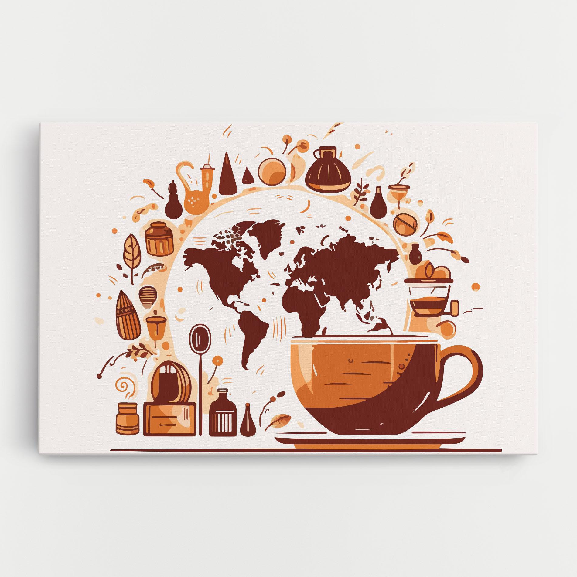 Leinwandbild Coffee Map mockup 0