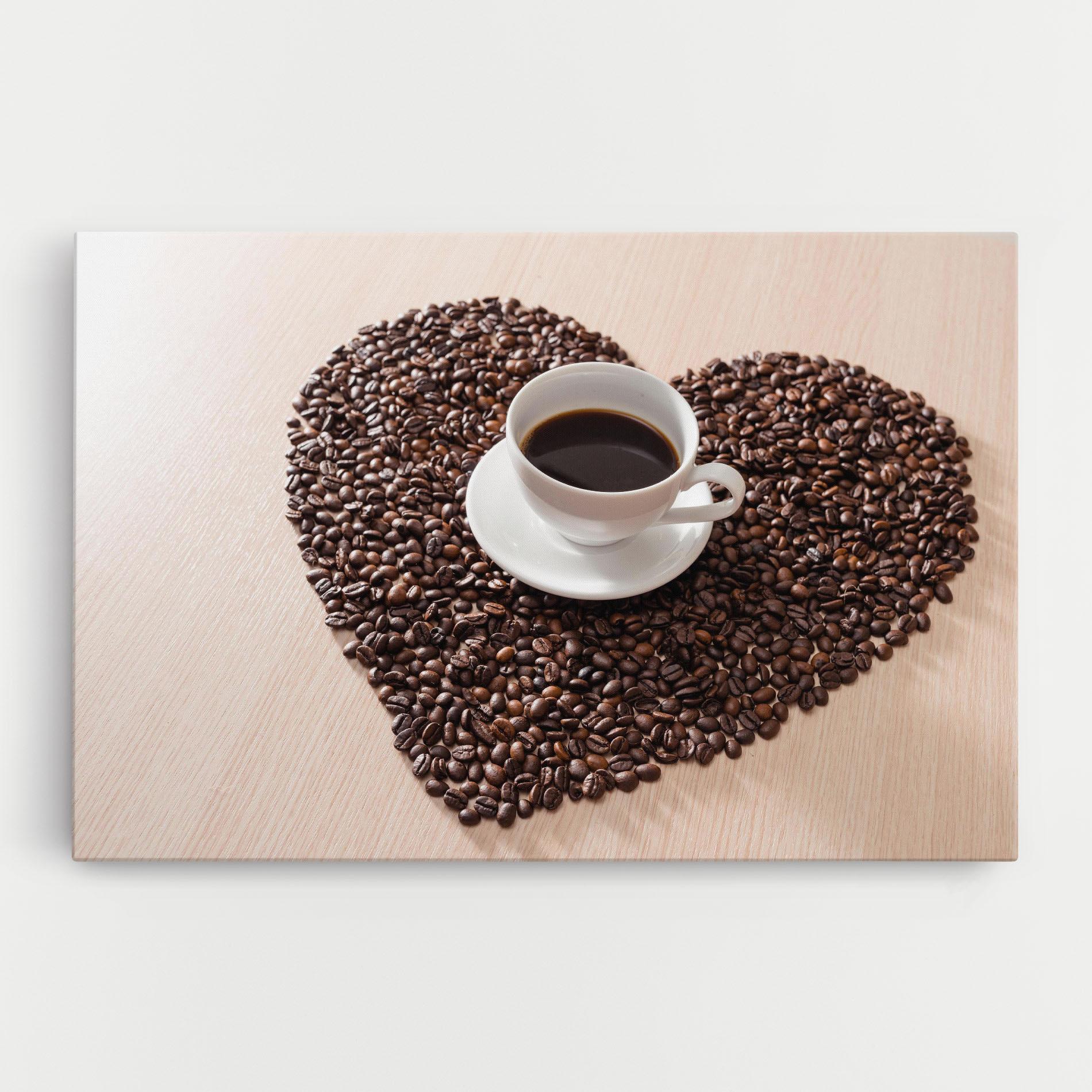 Leinwandbild Heart Coffee Beans mockup 0