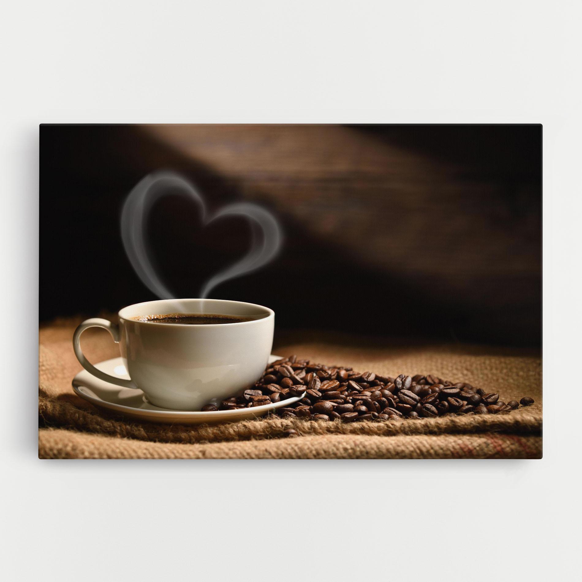 Leinwandbild Heart Coffee Smoke mockup 0