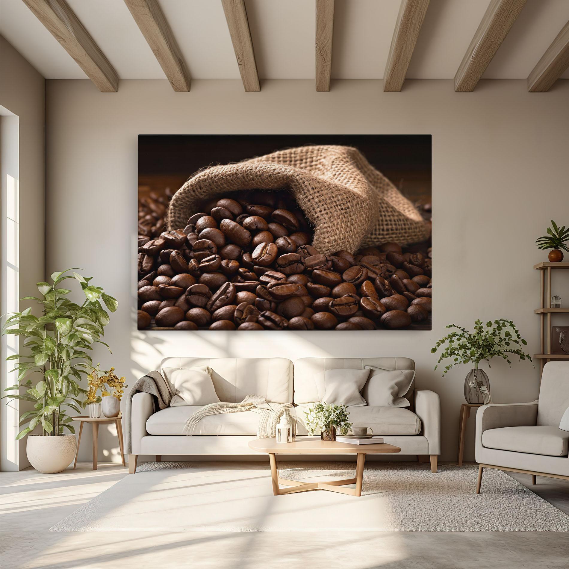 Leinwandbild Bag Of Coffee Beans mockup 6