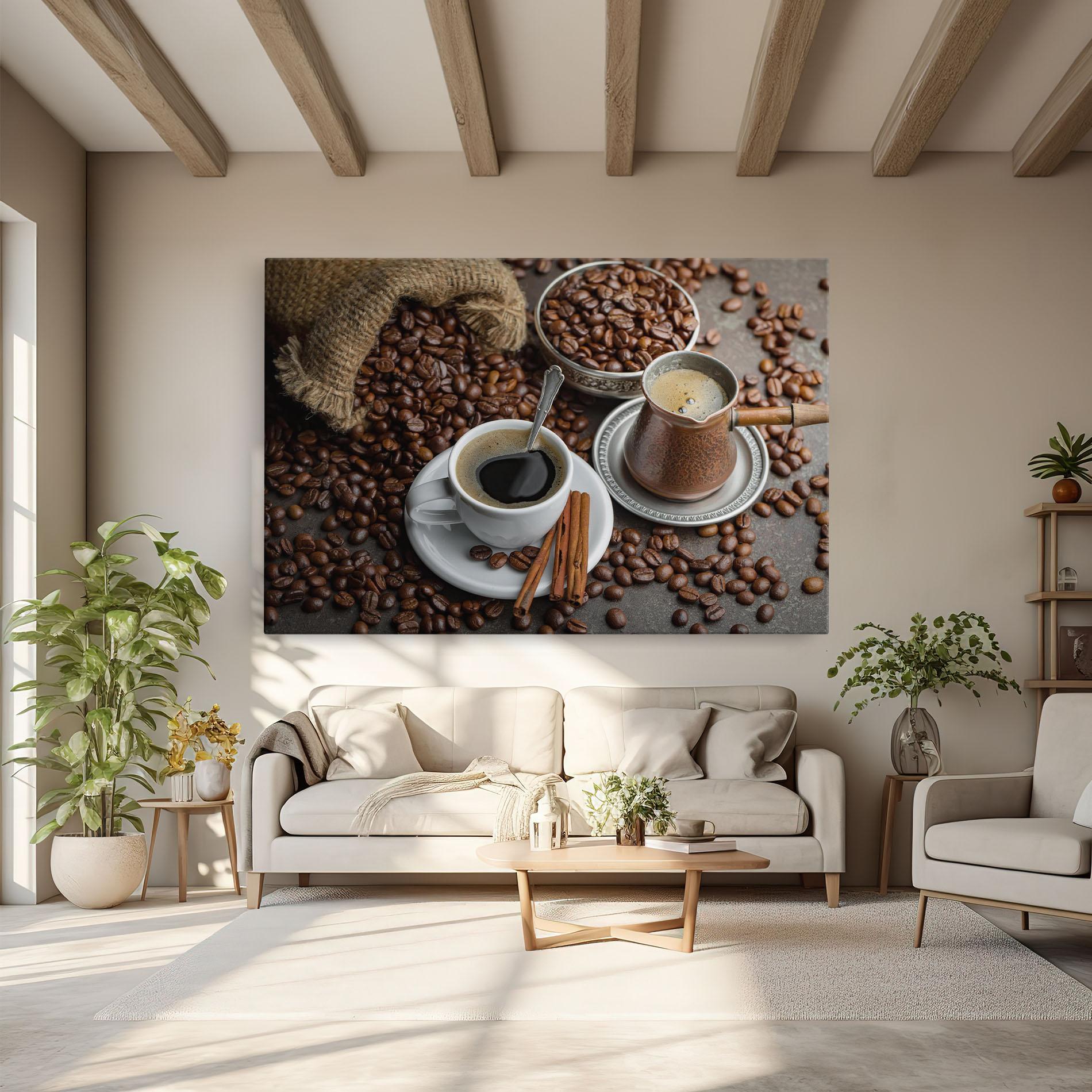 Leinwandbild Black Coffee Bean mockup 6