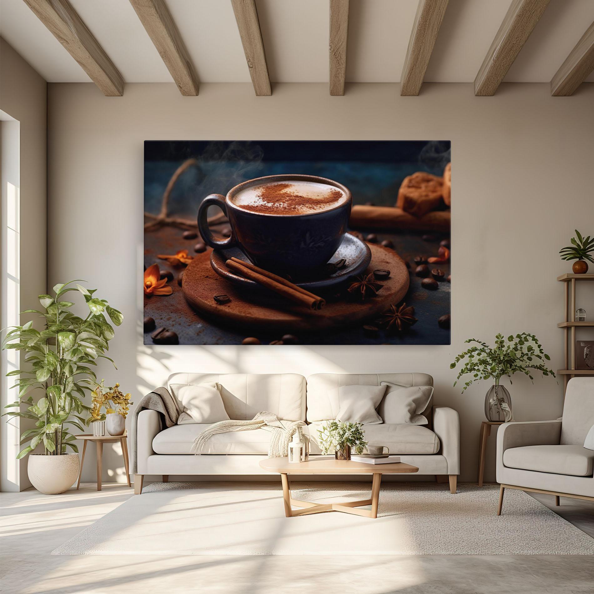 Leinwandbild Cinnamon Coffee Cup mockup 6