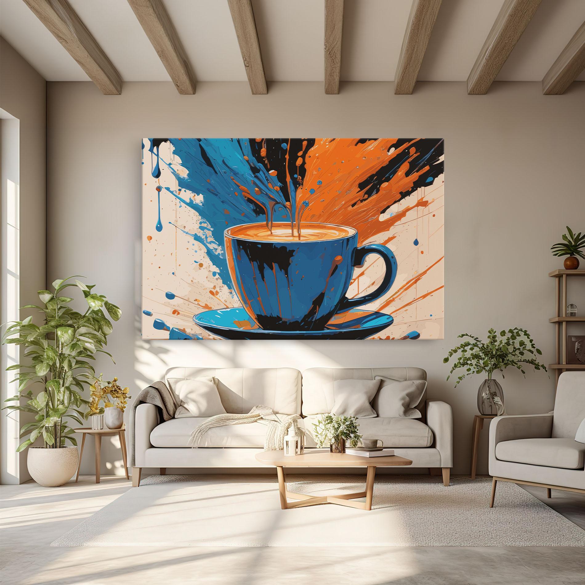 Leinwandbild Coffee Blue Orange mockup 6