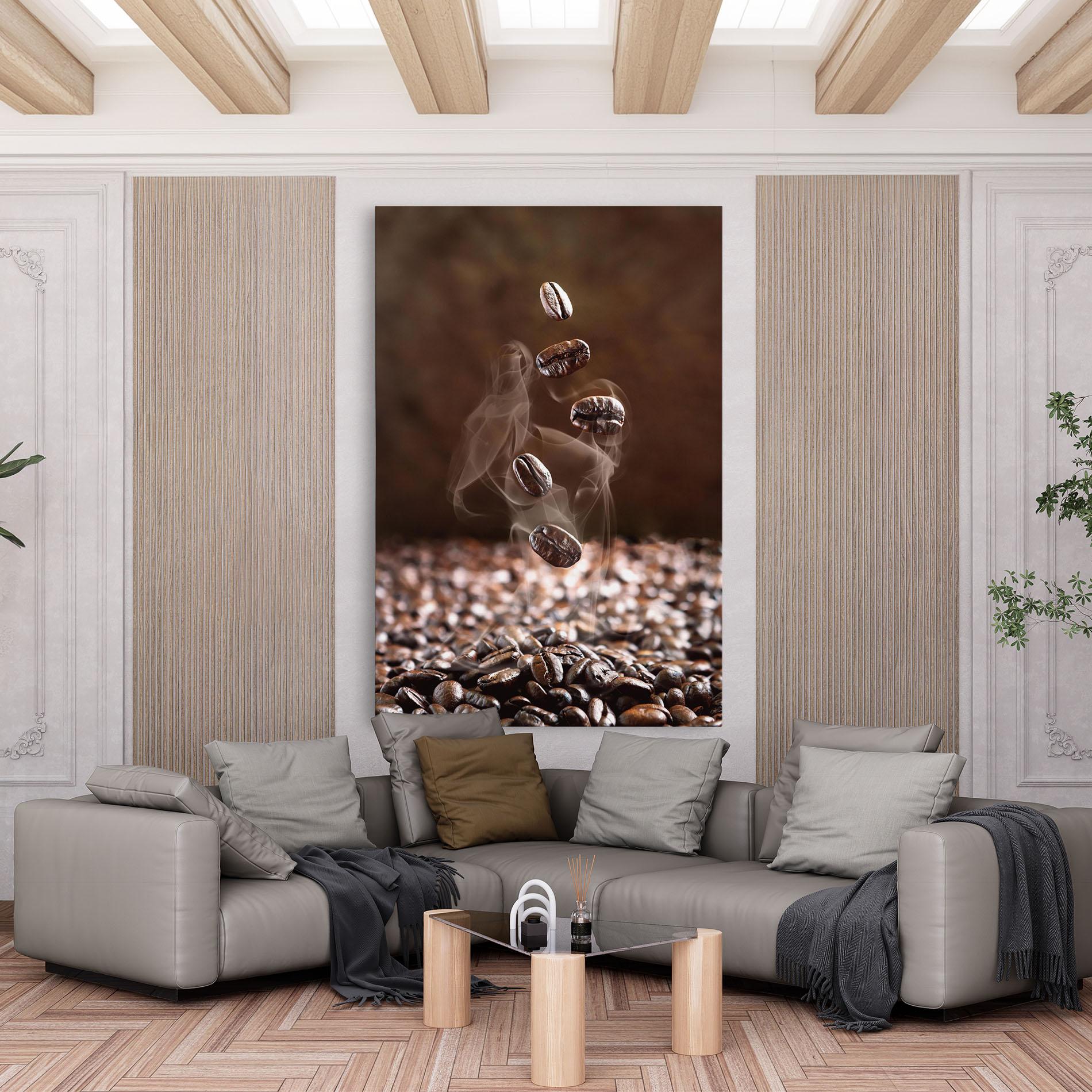 Leinwandbild Close Up Falling Beans mockup 6