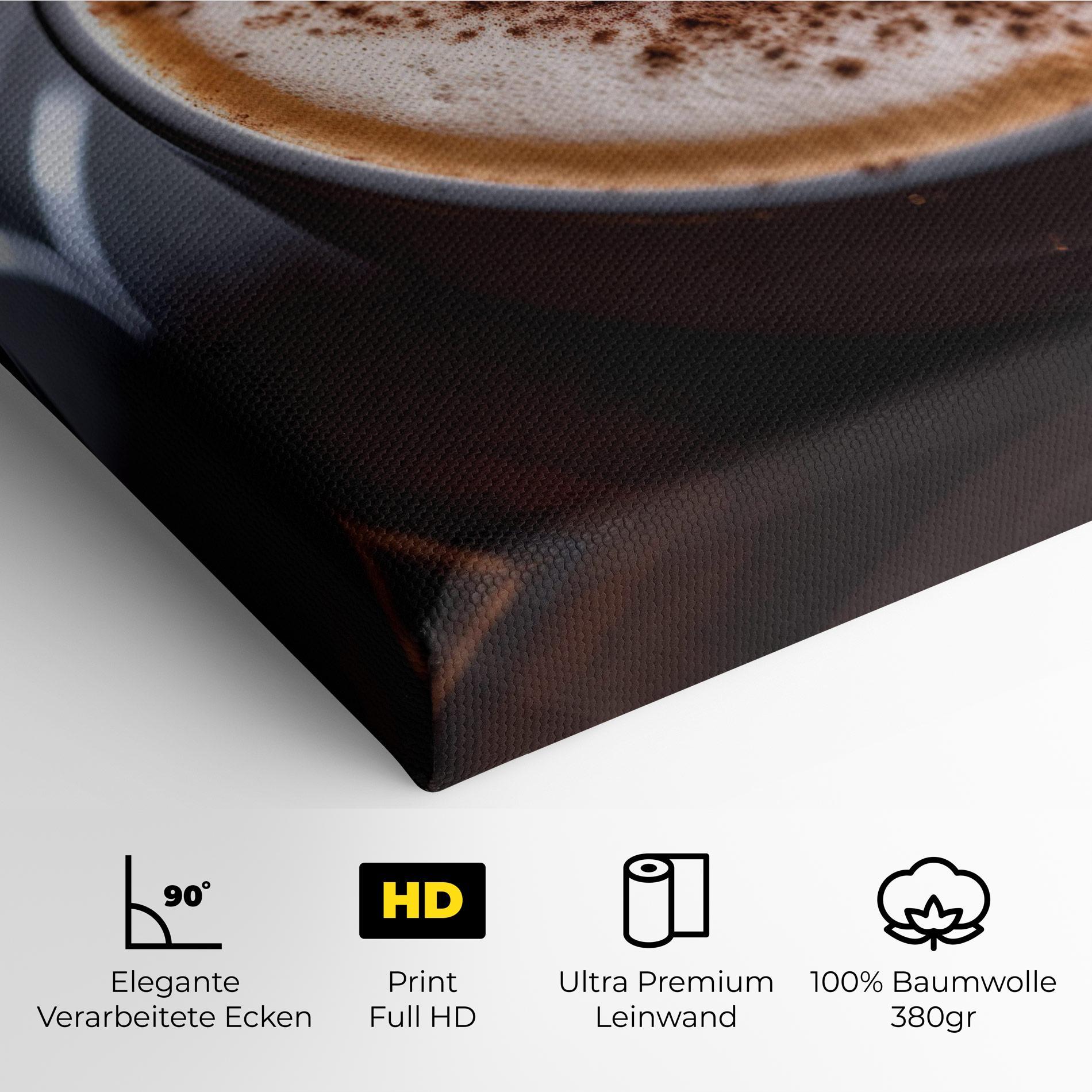 Leinwandbild Cappuccino Coffee Close Up mockup 4