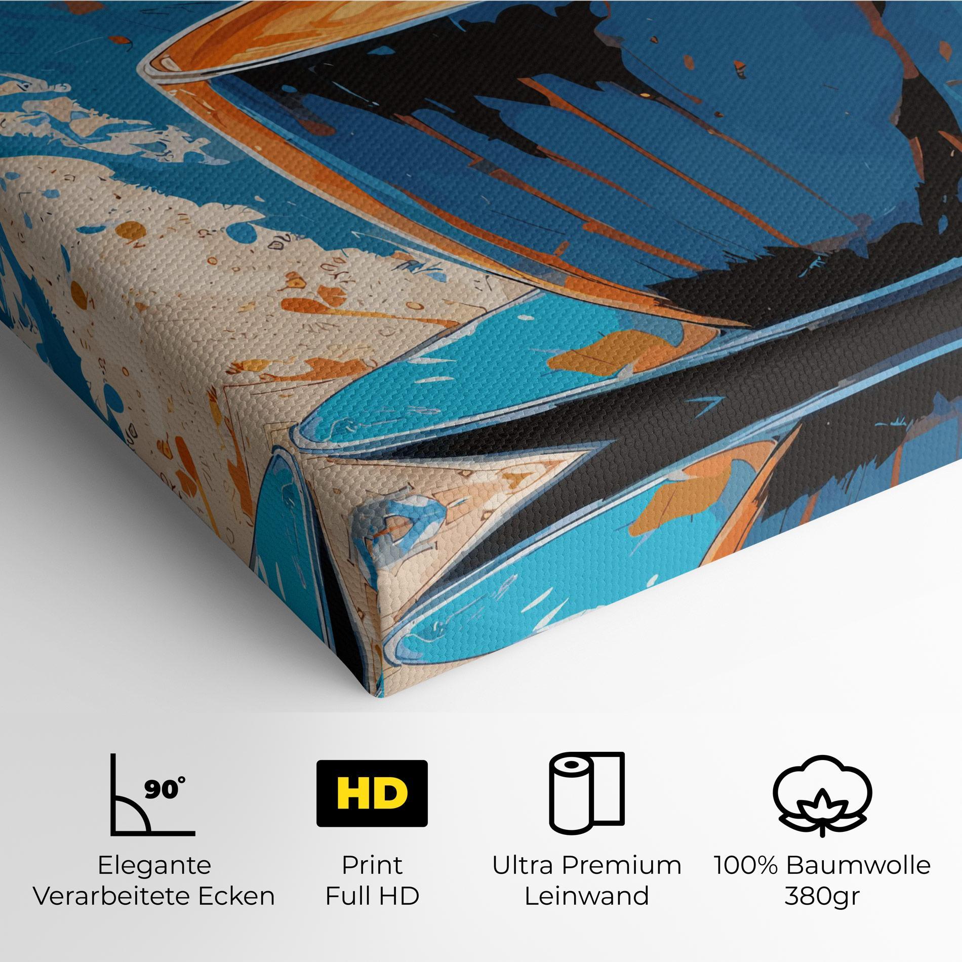 Leinwandbild Coffee Blue Orange mockup 4