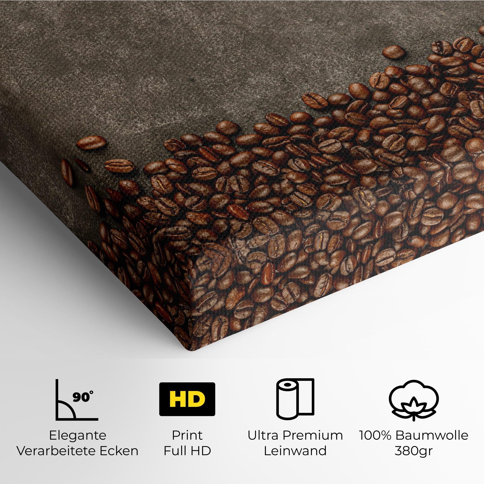 Leinwandbild Coffee On Grey Table mockup 4