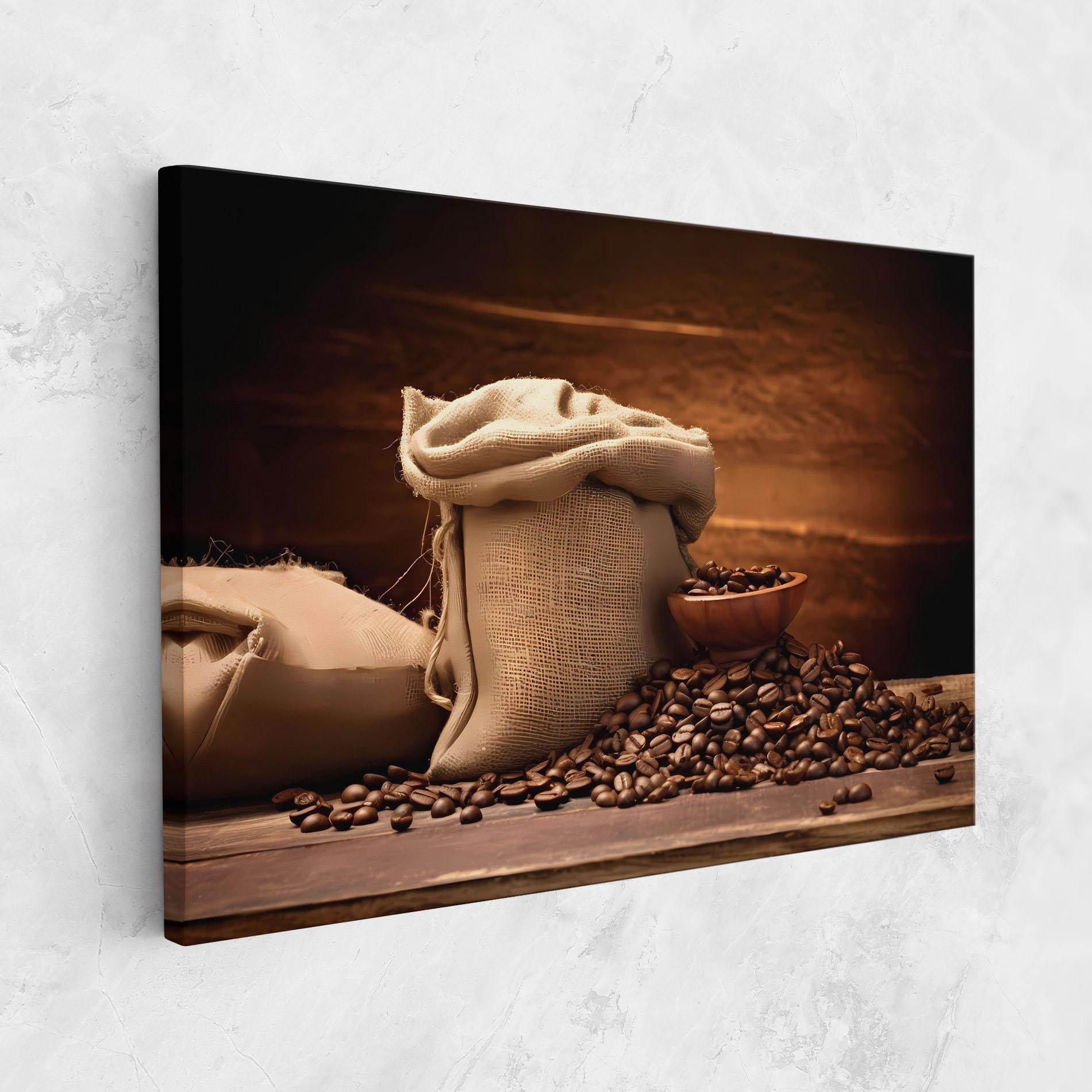 Leinwandbild Big Bag Of Coffee Beans mockup 1