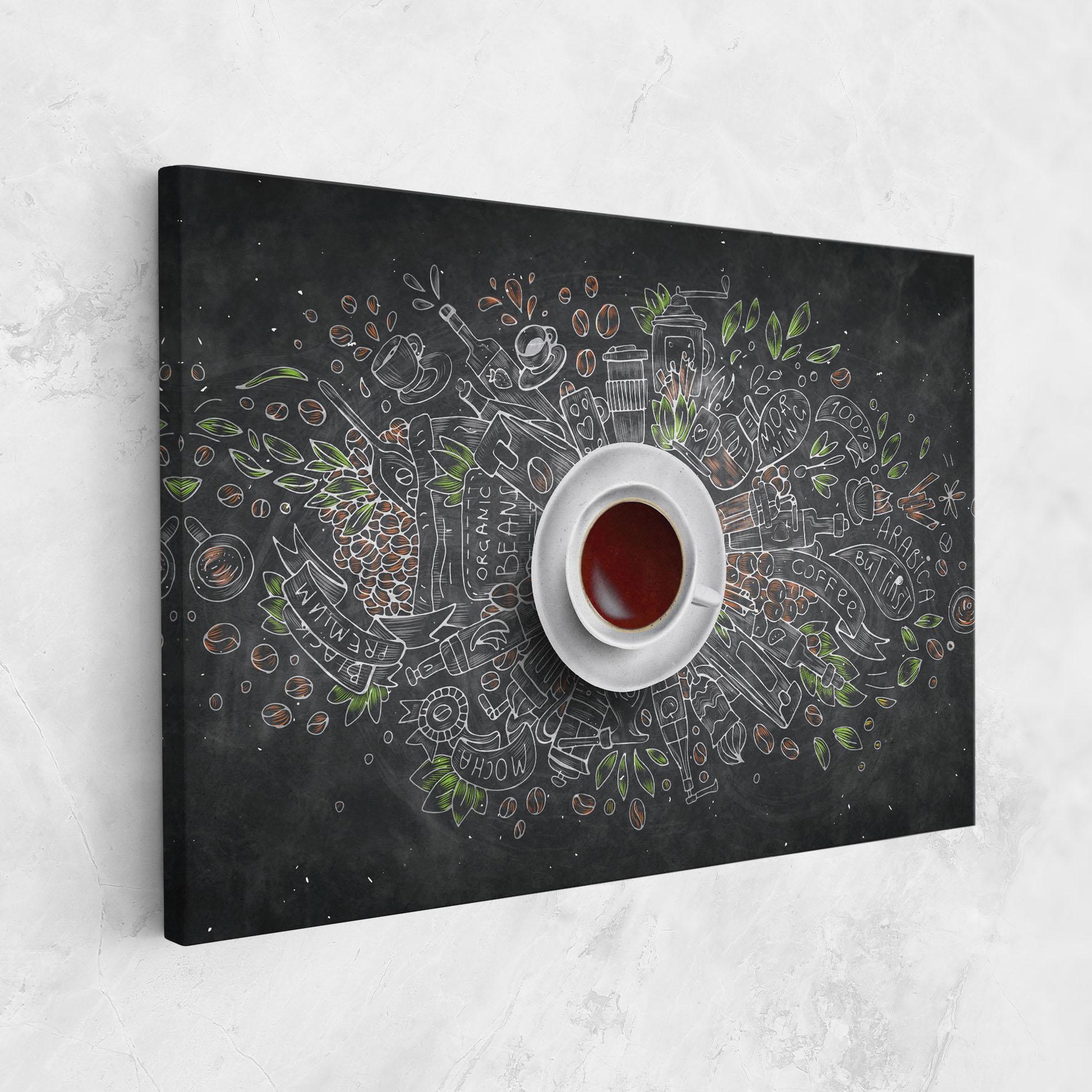 Leinwandbild Black Board Coffee mockup 1