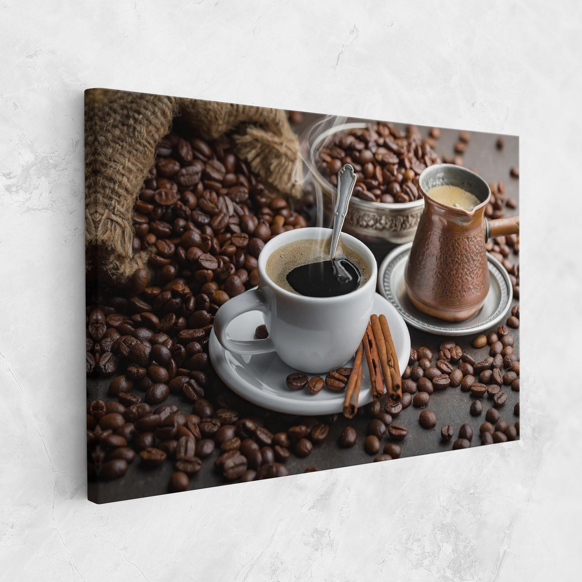 Leinwandbild Black Coffee Beans mockup 1