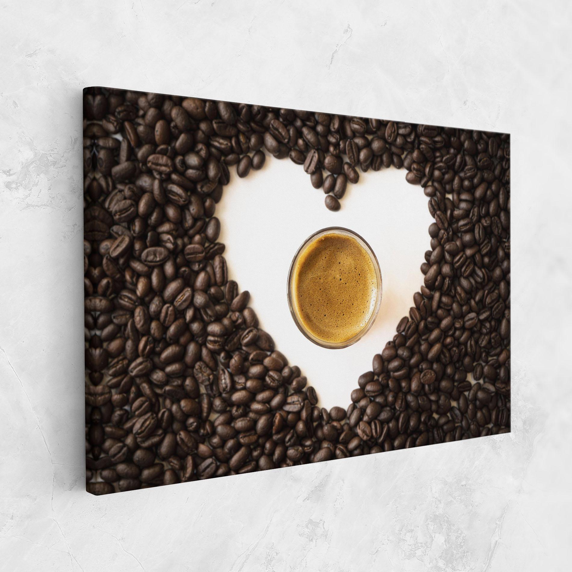 Leinwandbild Coffee Bean Heart mockup 1