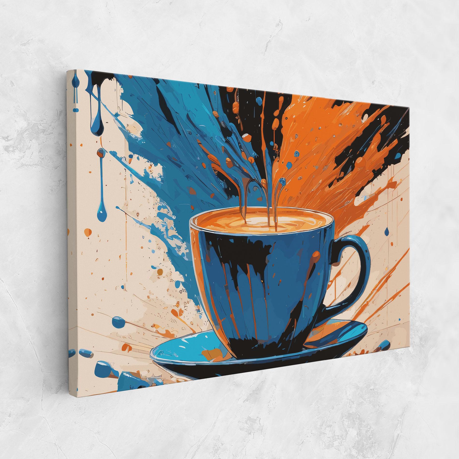 Leinwandbild Coffee Blue Orange mockup 1