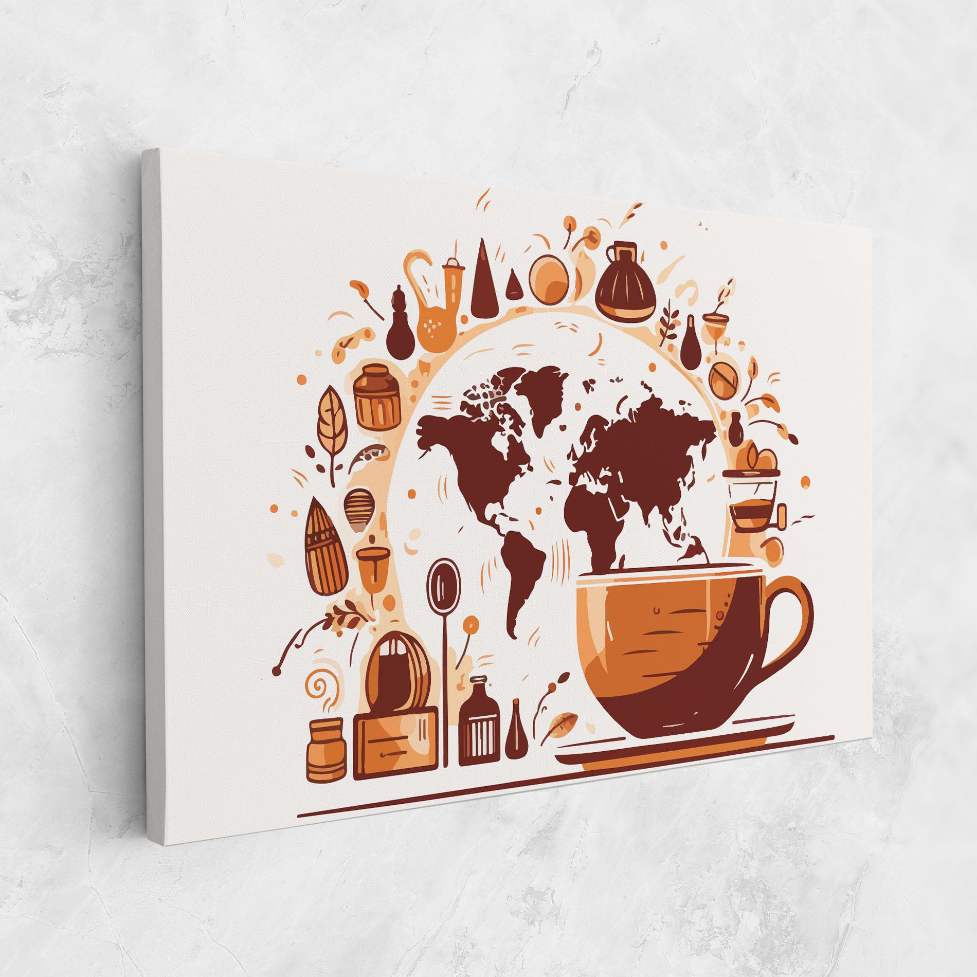Leinwandbild Coffee Map mockup 1