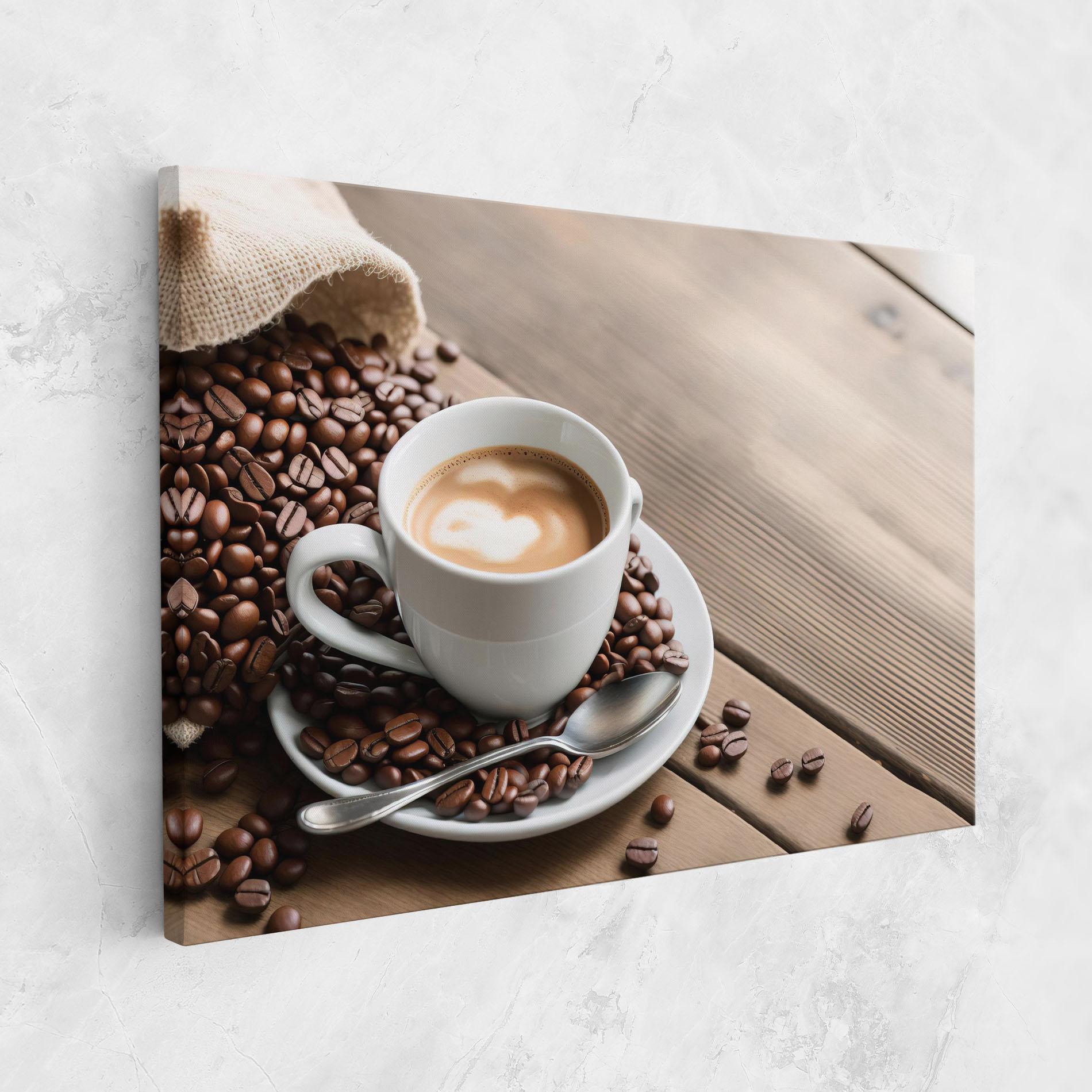 Leinwandbild Coffee On Table mockup 1