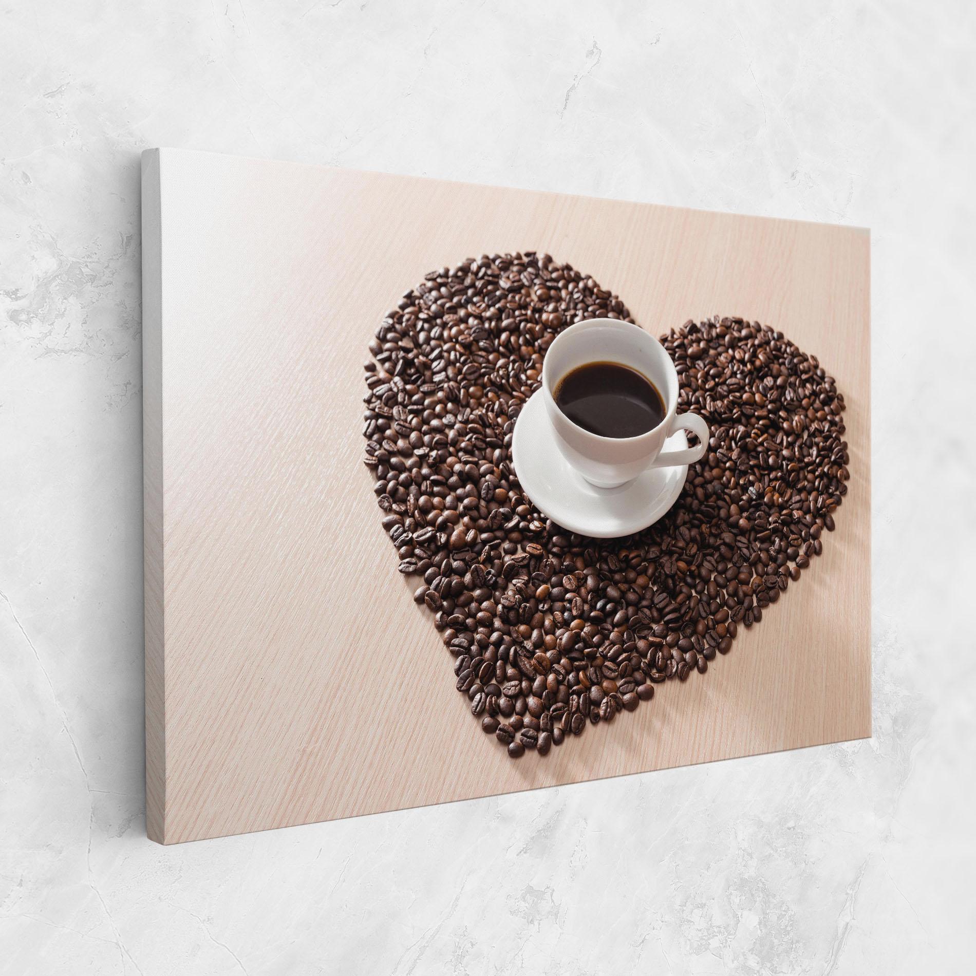 Leinwandbild Heart Coffee Beans mockup 1