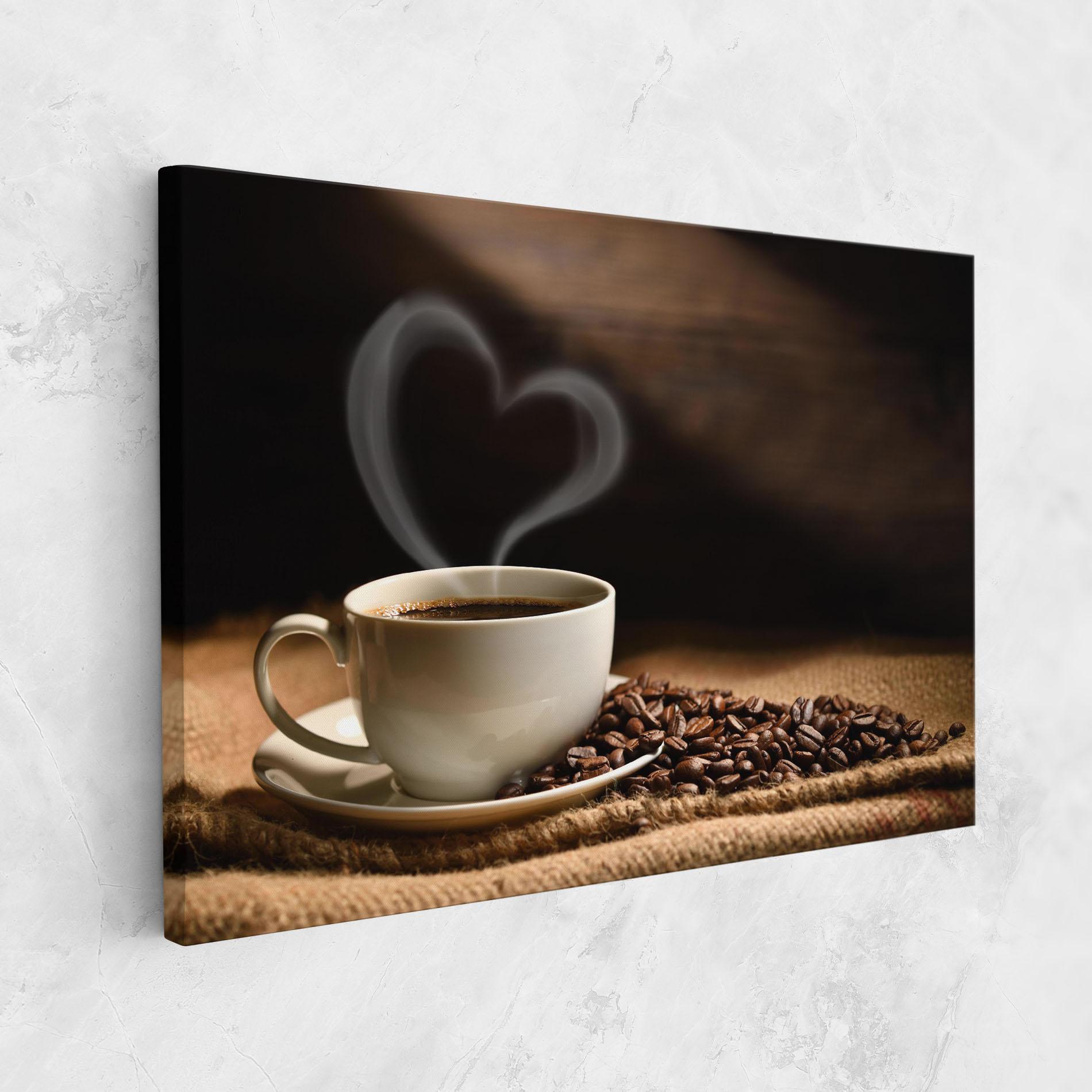 Leinwandbild Heart Coffee Smoke mockup 1