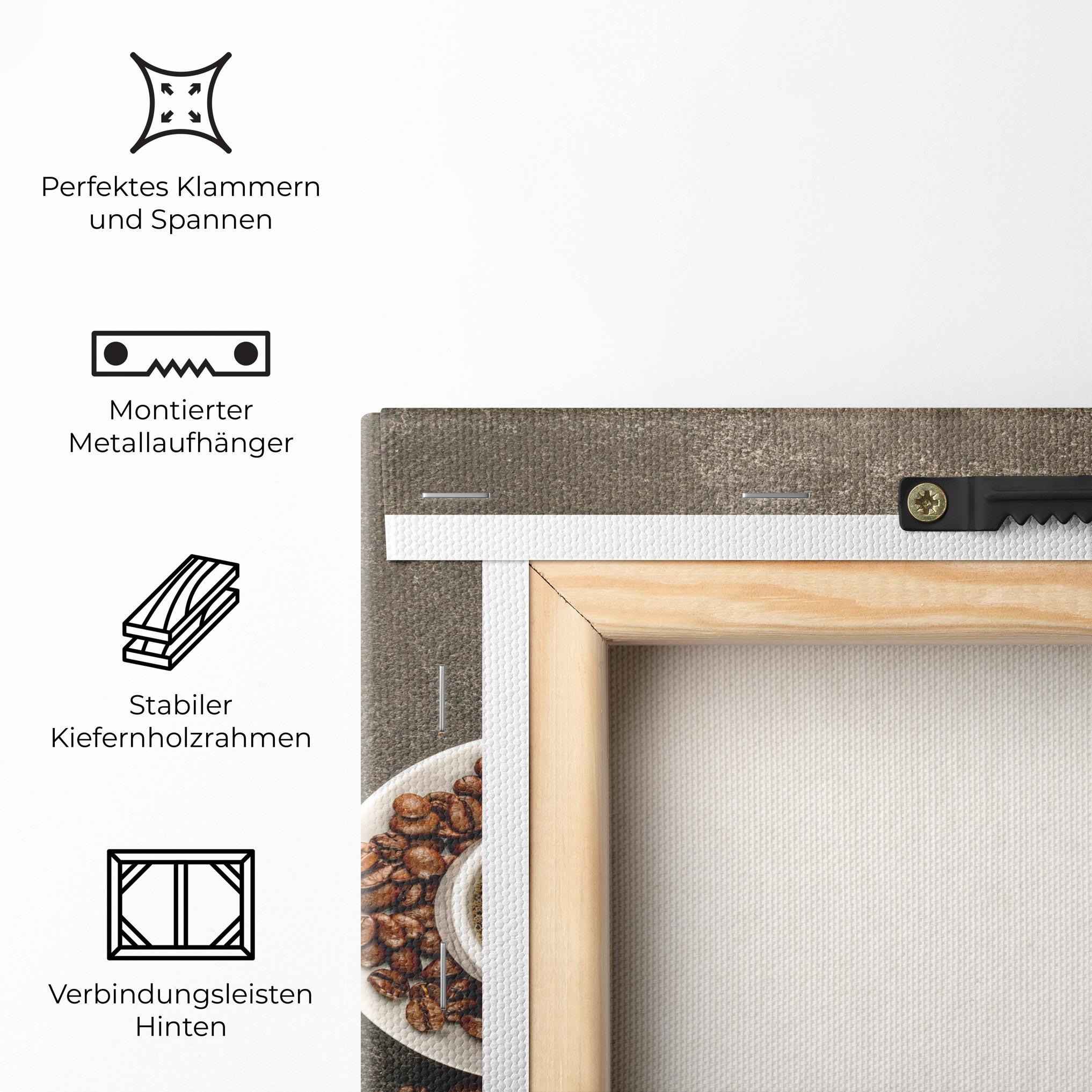 Leinwandbild Coffee On Grey Table mockup 5