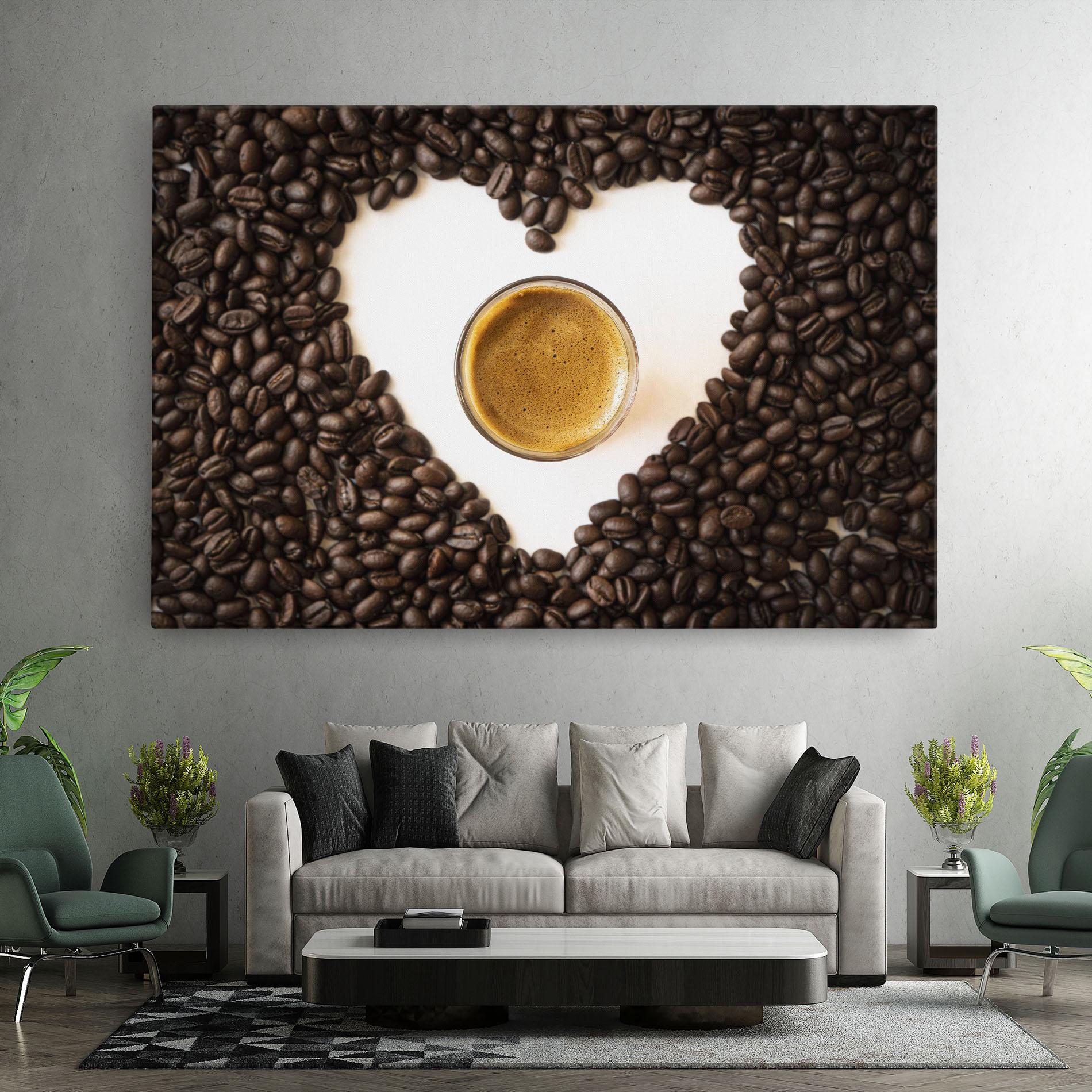 Leinwandbild Coffee Bean Heart mockup 7