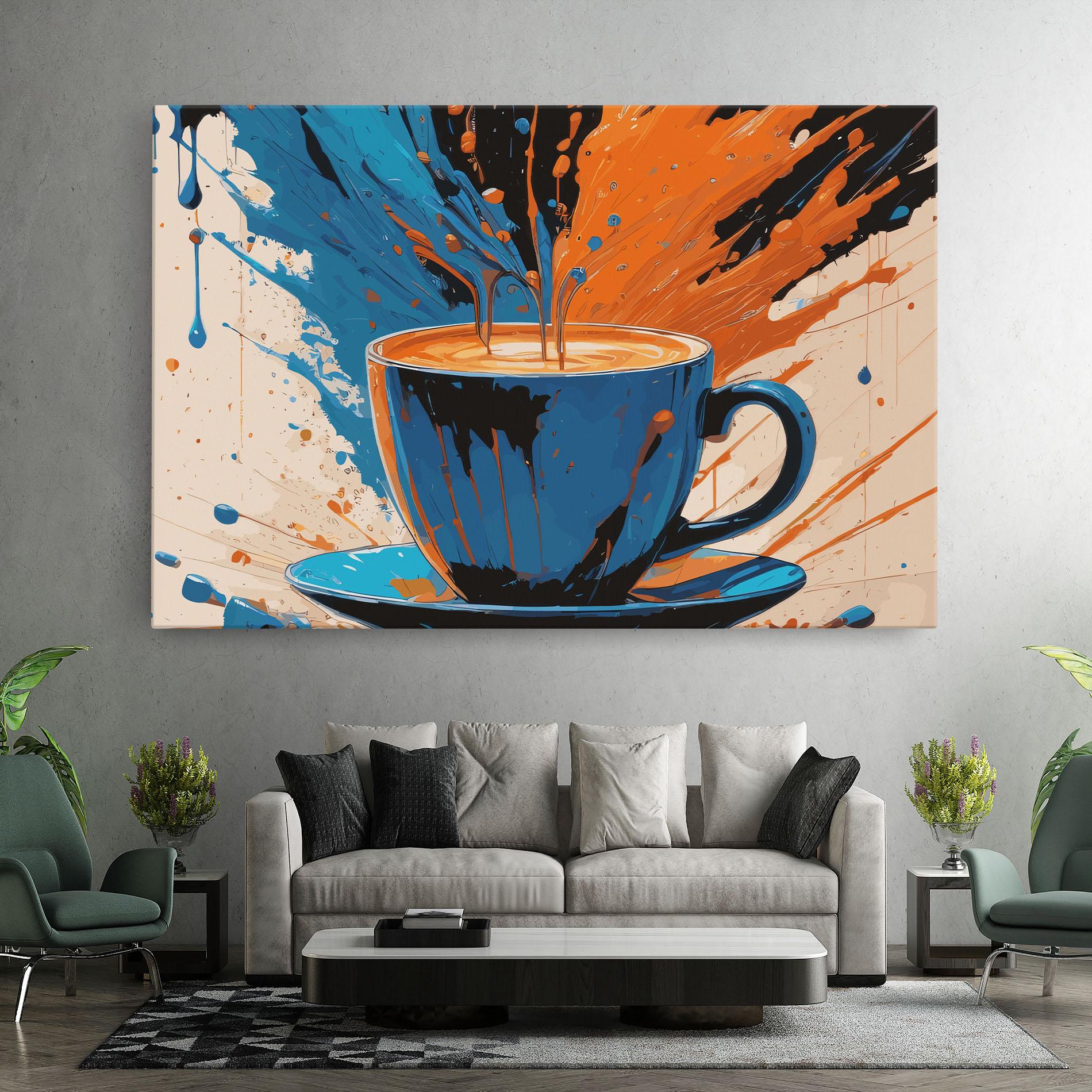 Leinwandbild Coffee Blue Orange mockup 7
