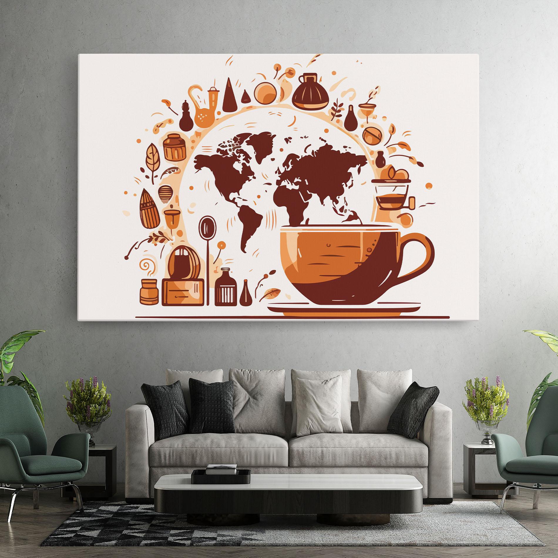 Leinwandbild Coffee Map mockup 7