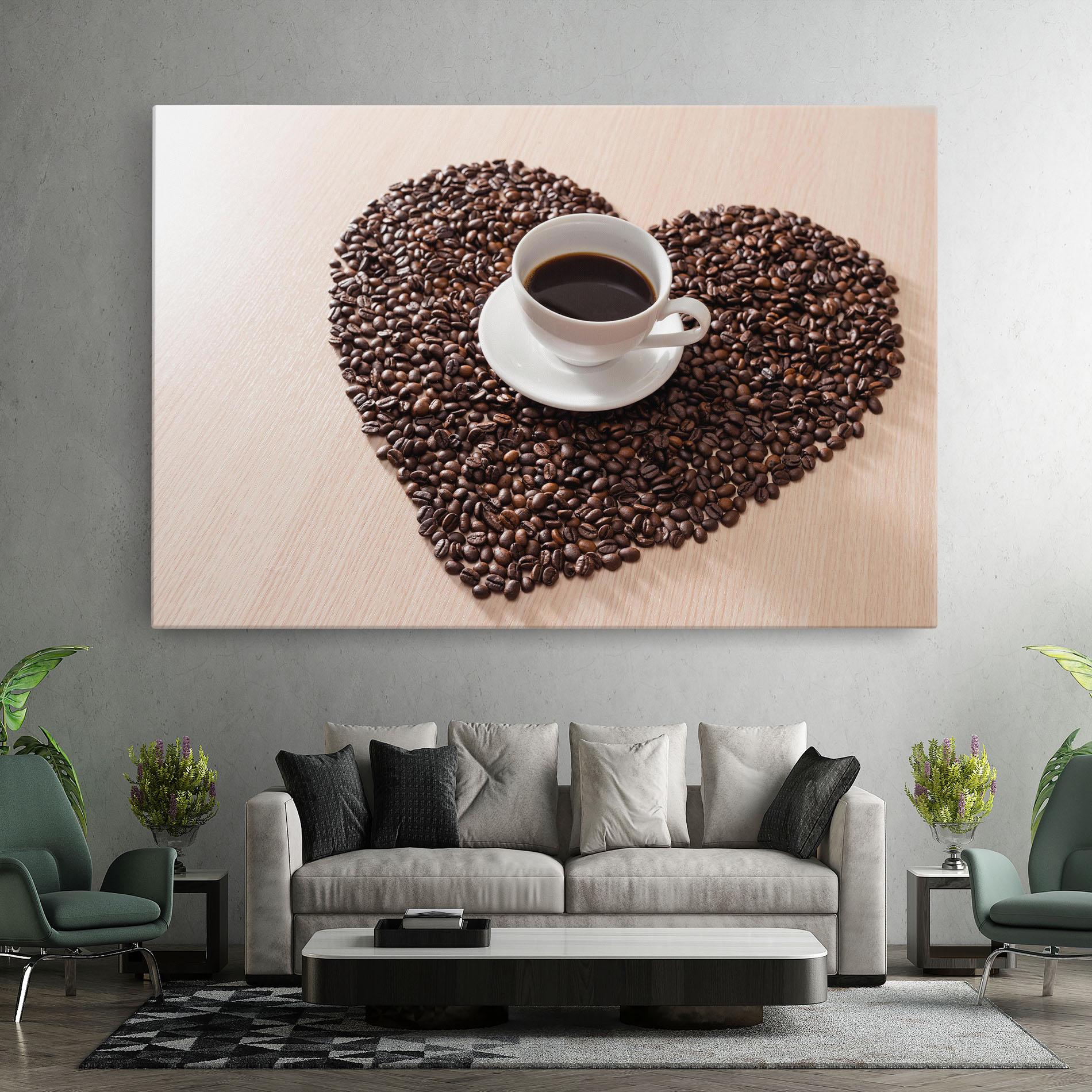 Leinwandbild Heart Coffee Beans mockup 7