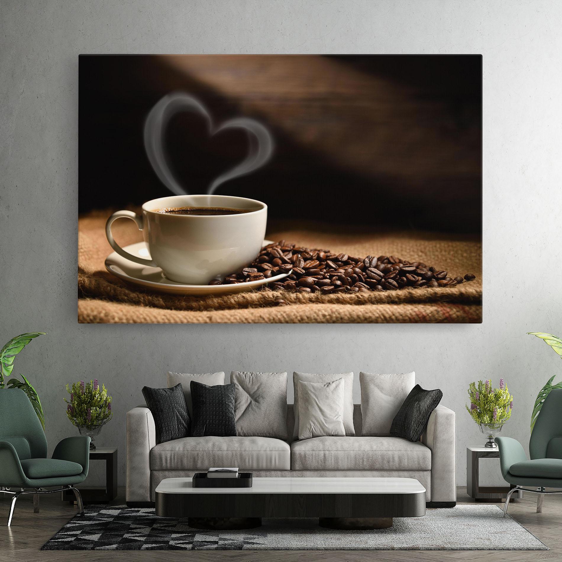 Leinwandbild Heart Coffee Smoke mockup 7