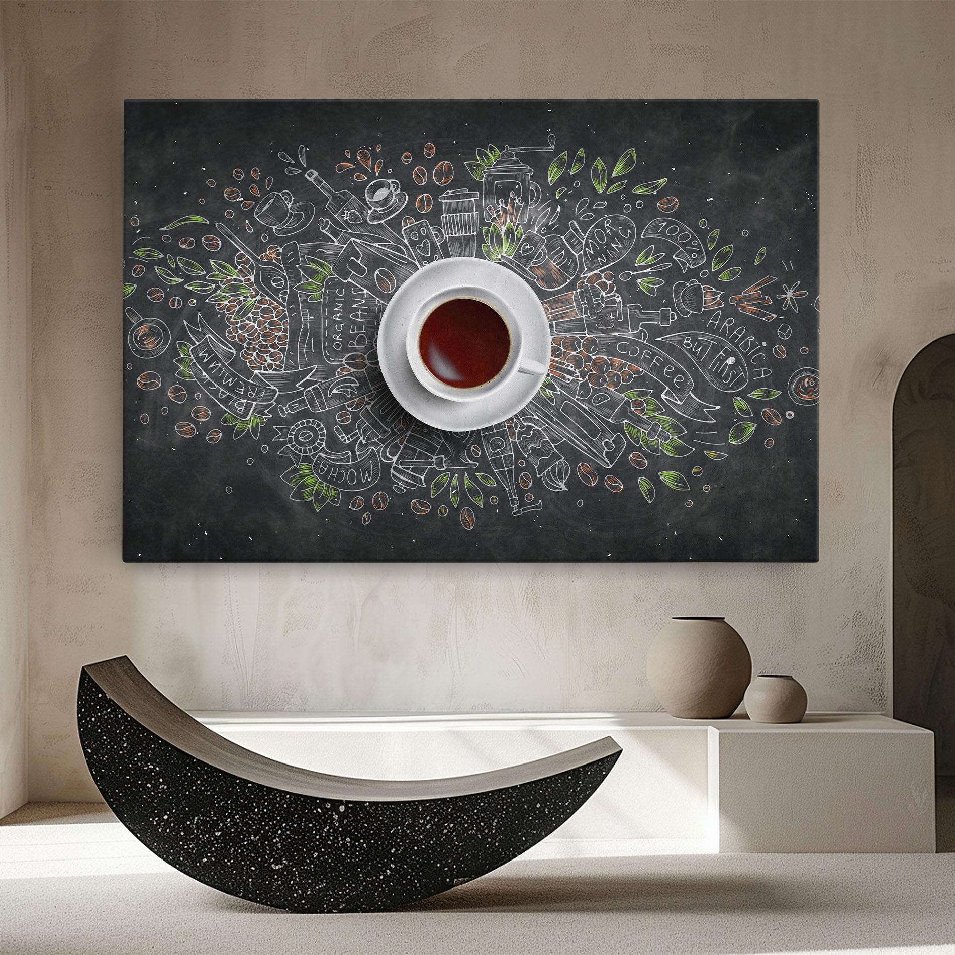 Leinwandbild Black Board Coffee mockup 8