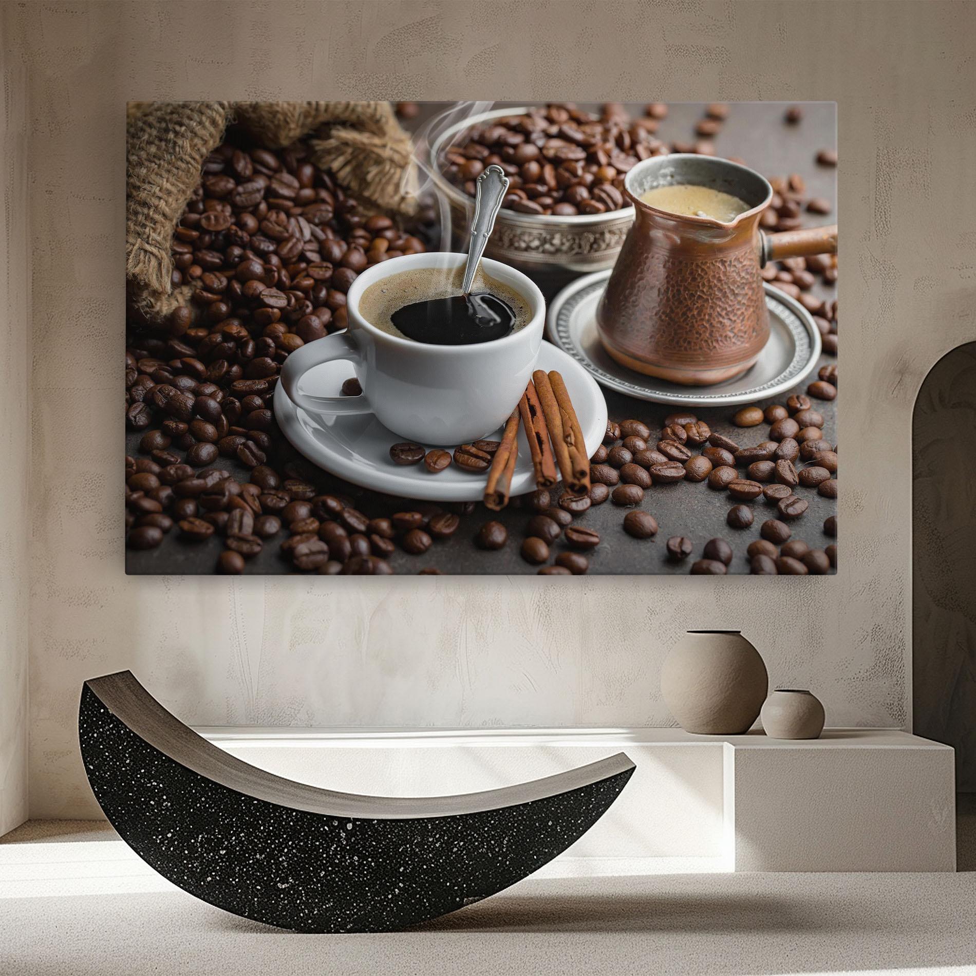 Leinwandbild Black Coffee Beans mockup 8