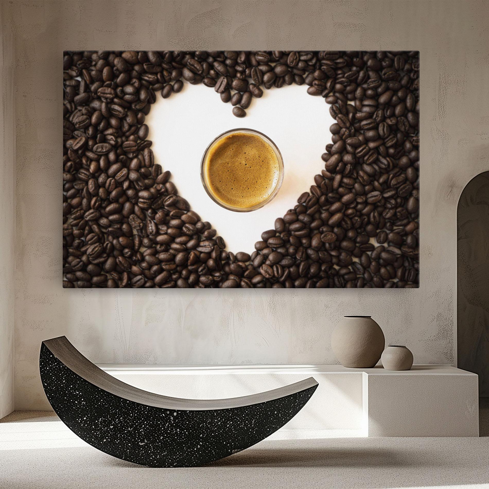 Leinwandbild Coffee Bean Heart mockup 8