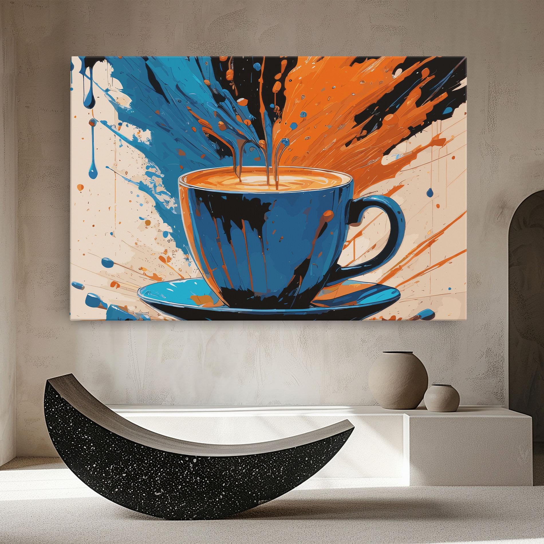 Leinwandbild Coffee Blue Orange mockup 8