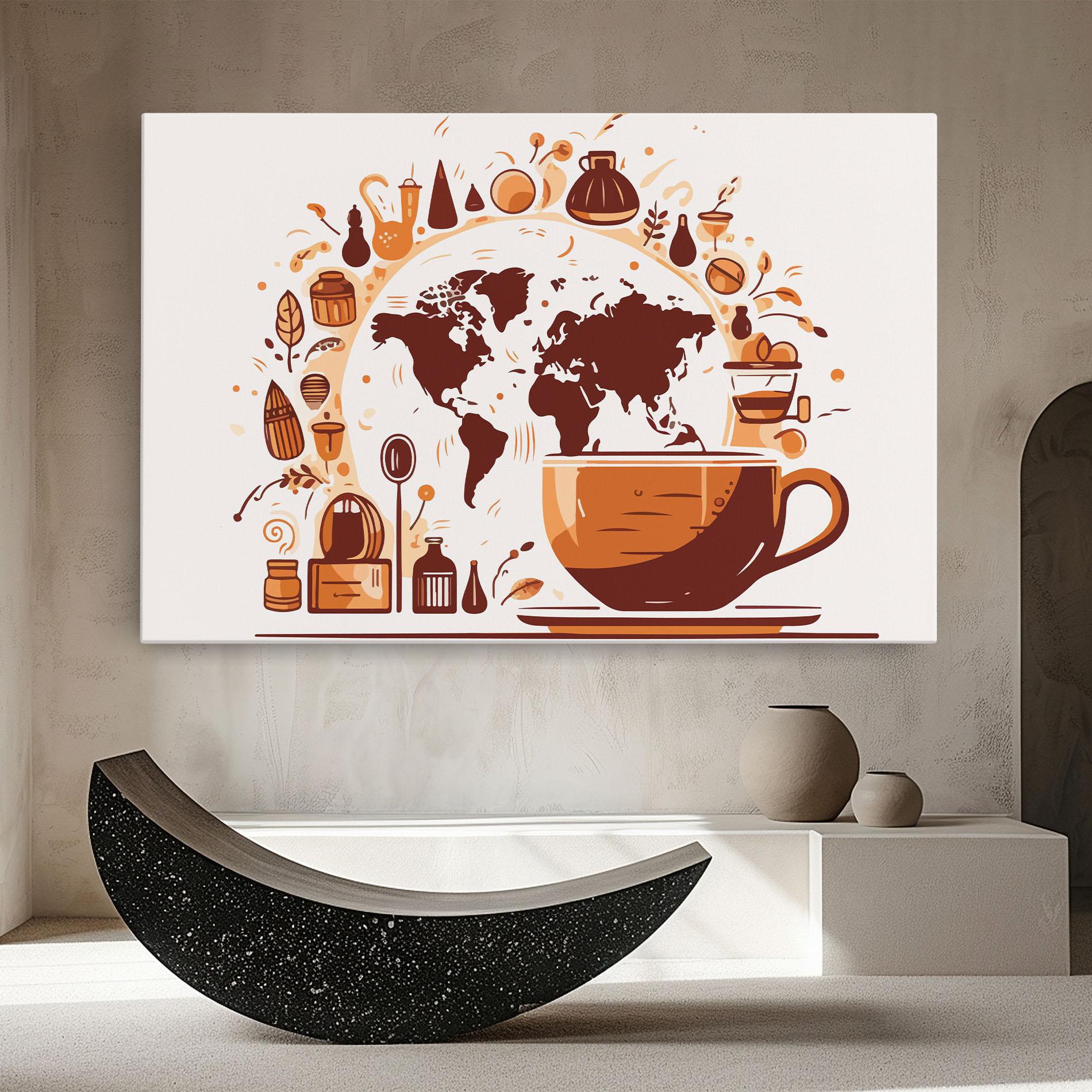 Leinwandbild Coffee Map mockup 8