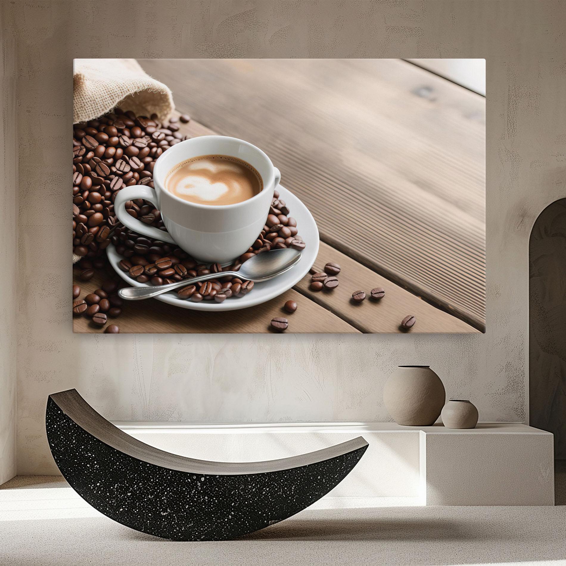 Leinwandbild Coffee On Table mockup 8