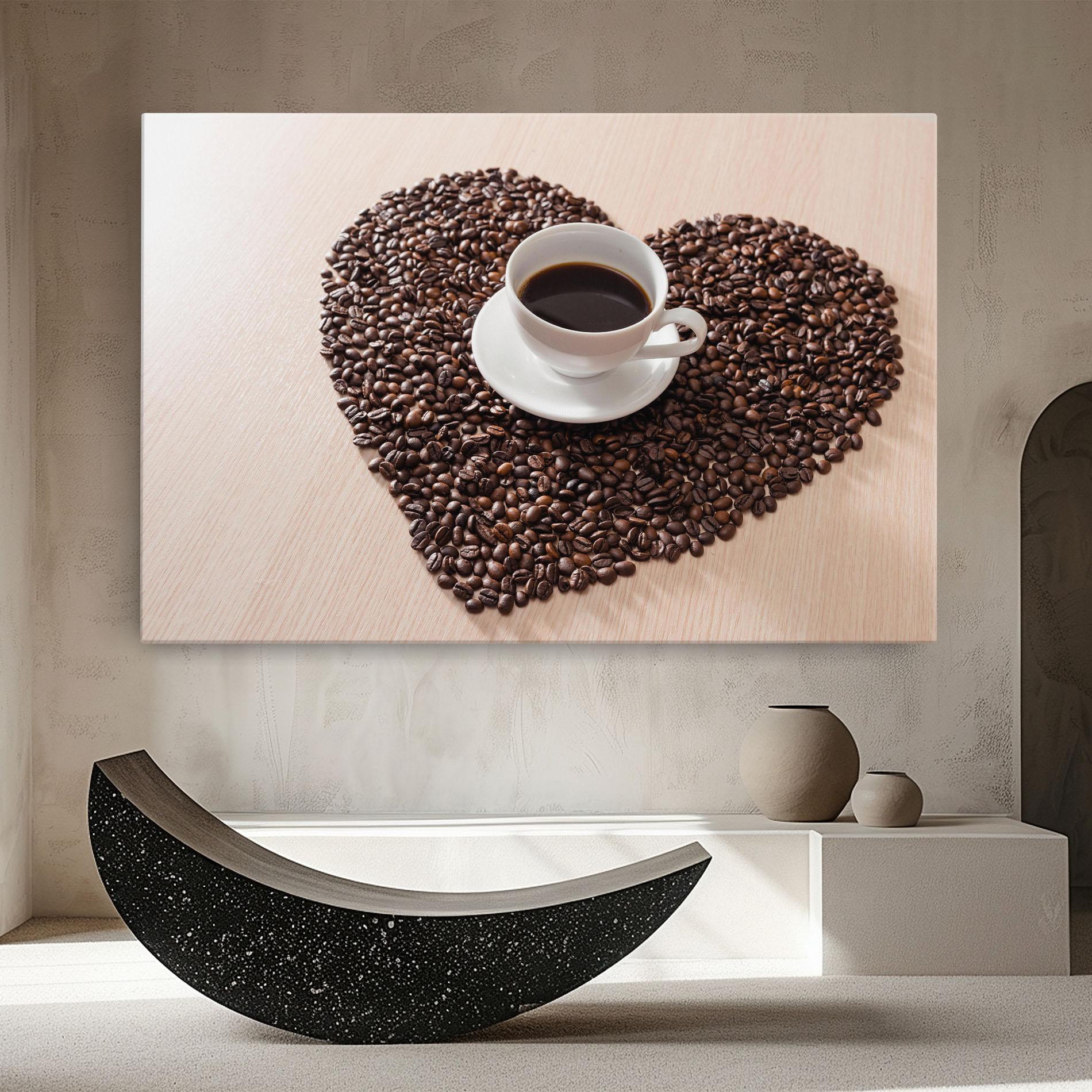 Leinwandbild Heart Coffee Beans mockup 8