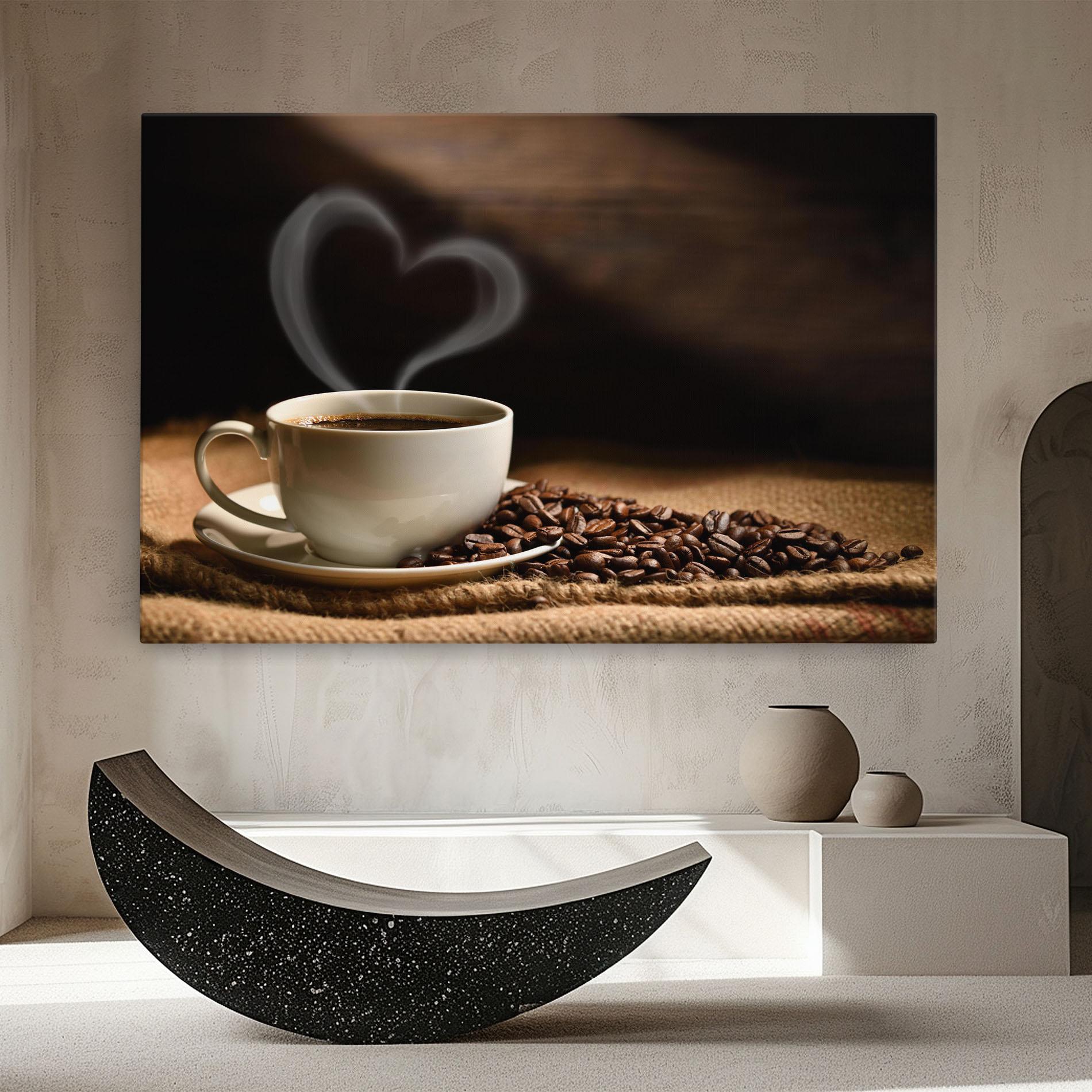 Leinwandbild Heart Coffee Smoke mockup 8