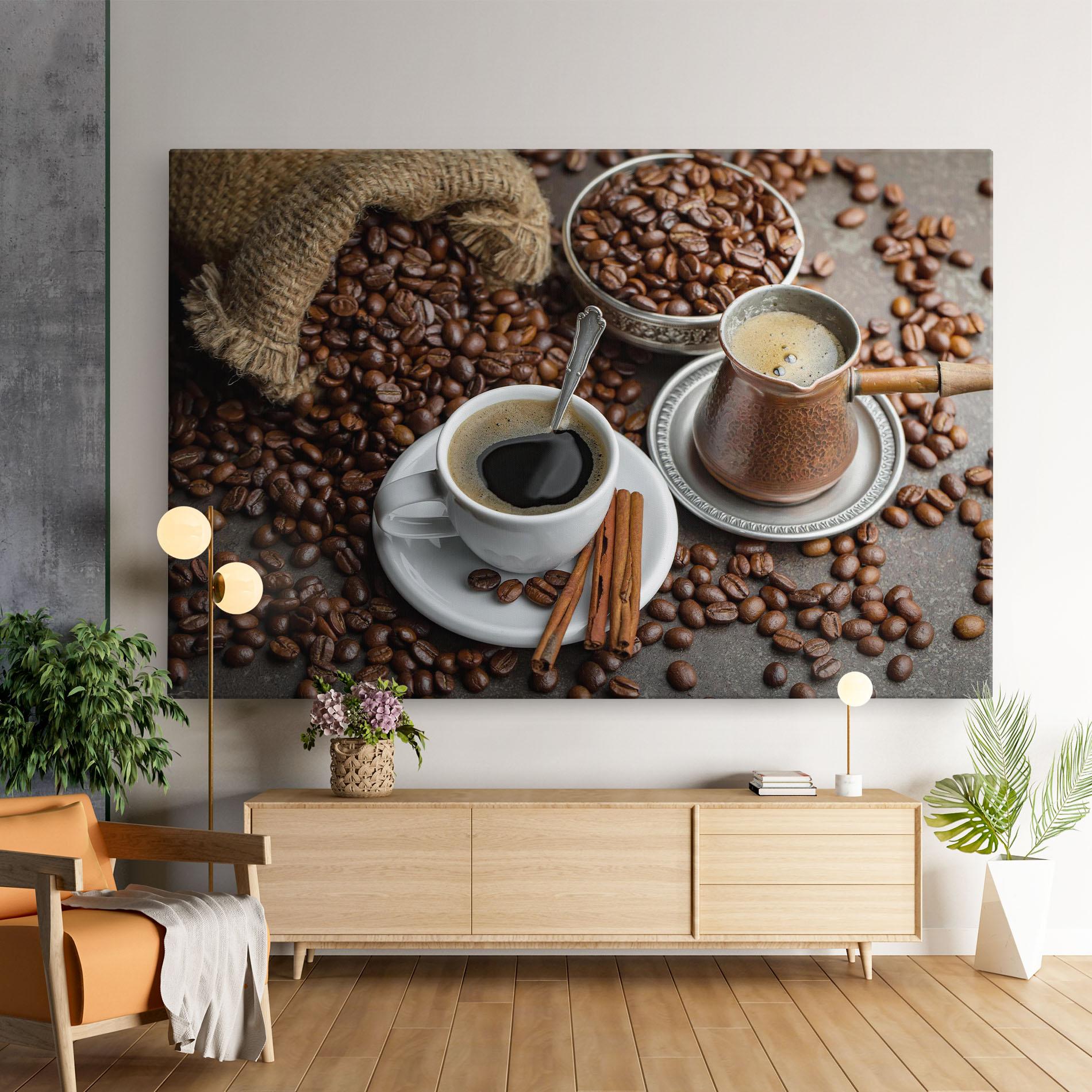 Leinwandbild Black Coffee Bean mockup 9