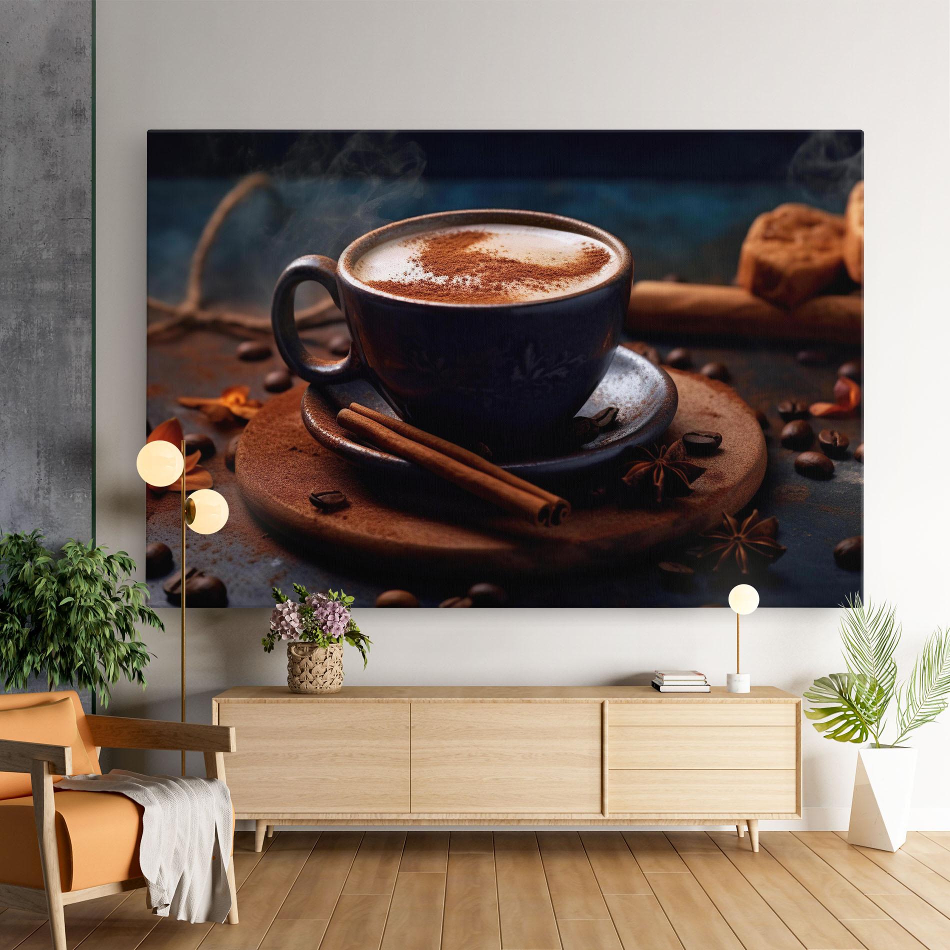 Leinwandbild Cinnamon Coffee Cup mockup 9