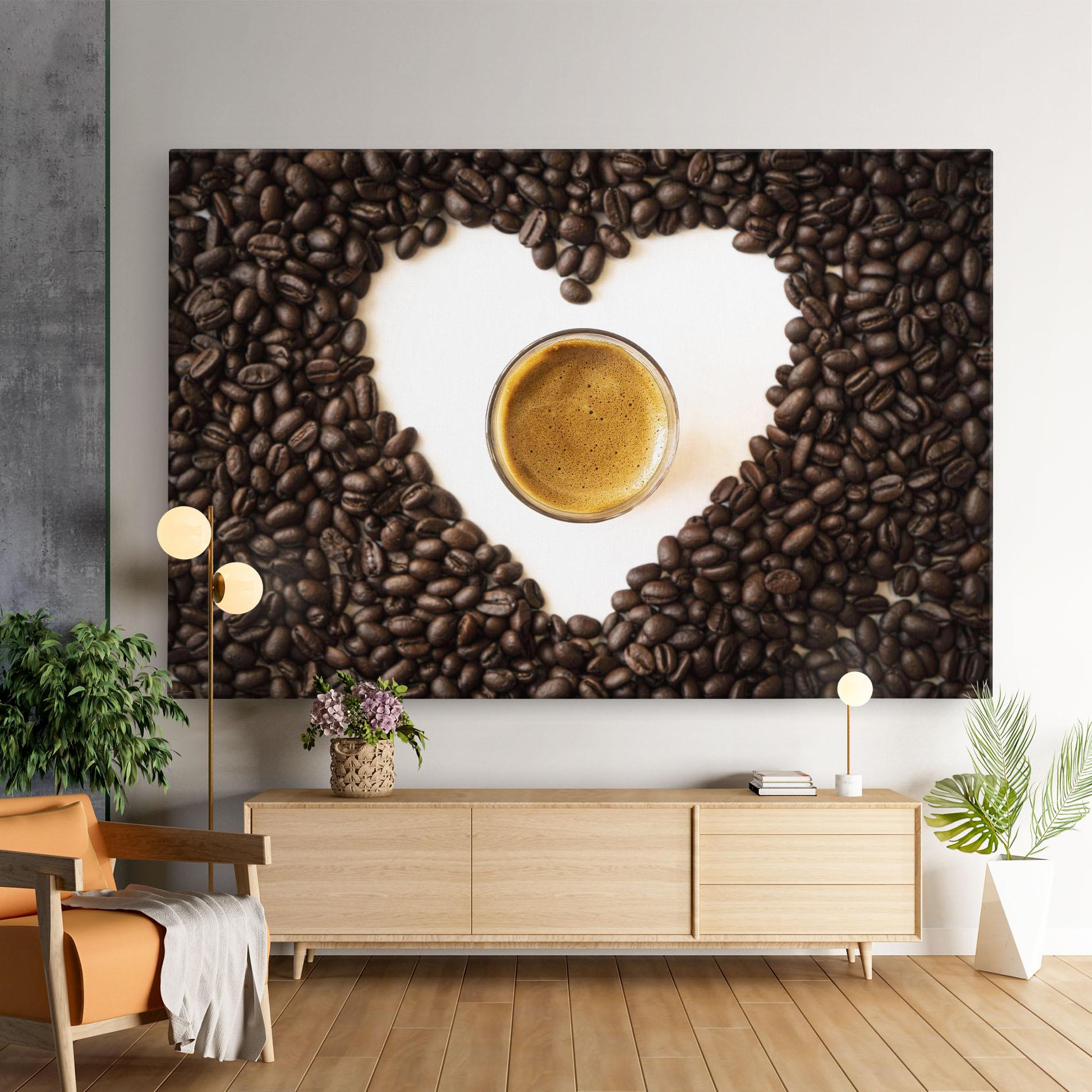Leinwandbild Coffee Bean Heart mockup 9