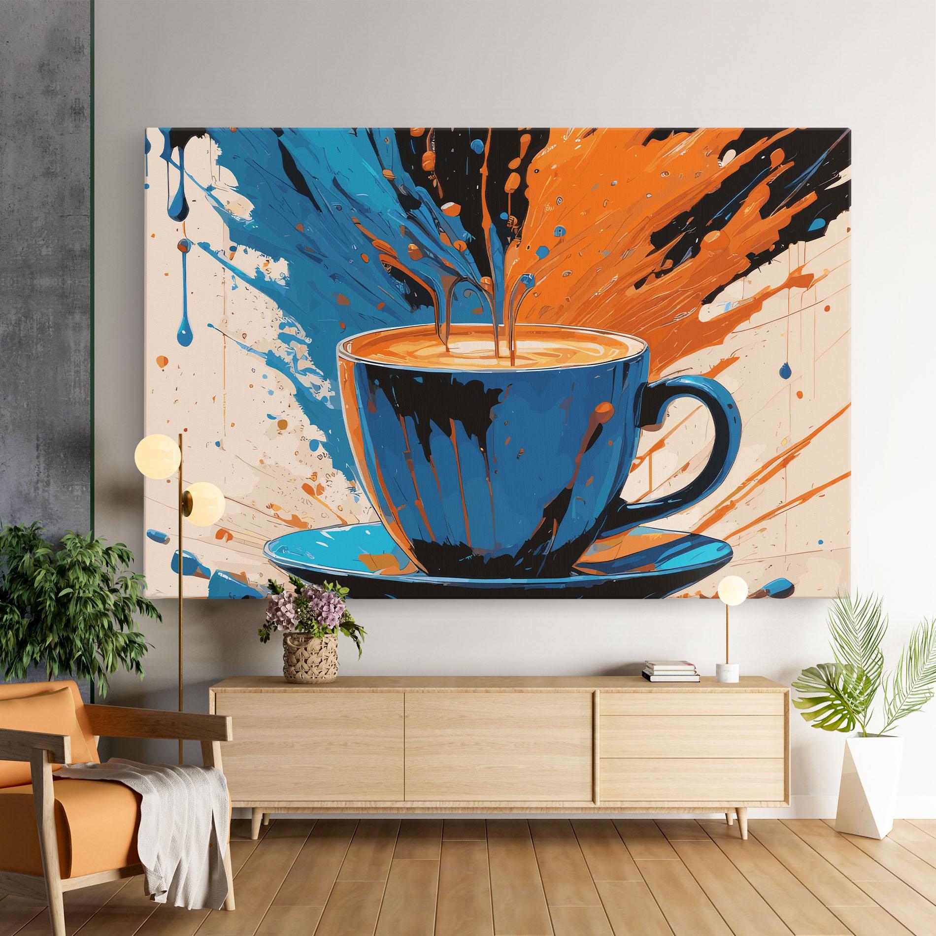 Leinwandbild Coffee Blue Orange mockup 9